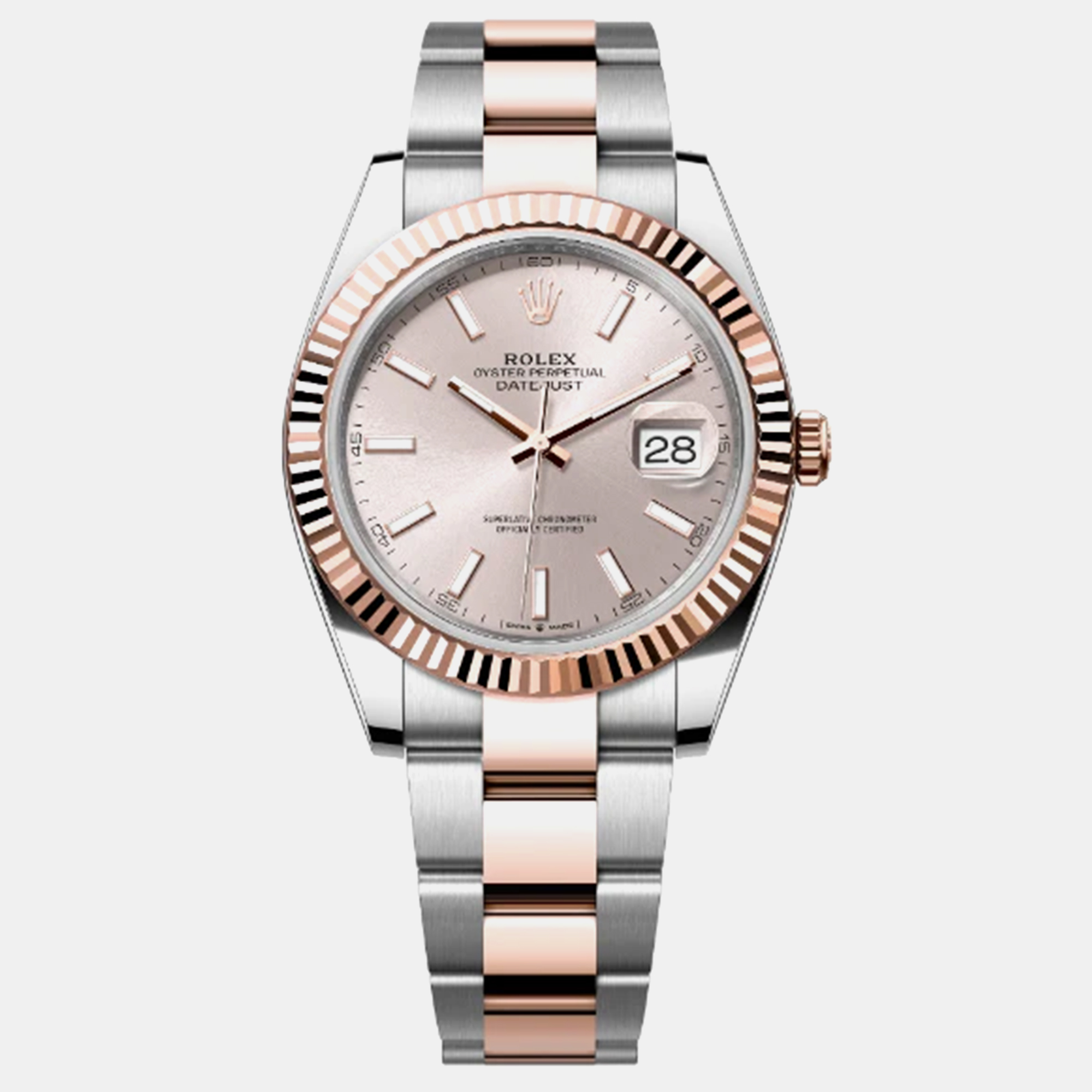 Rolex Datejust 126331 Automatic Sundust 18k Rose Gold Stainless Steel Men’s Wristwatch 41 mm