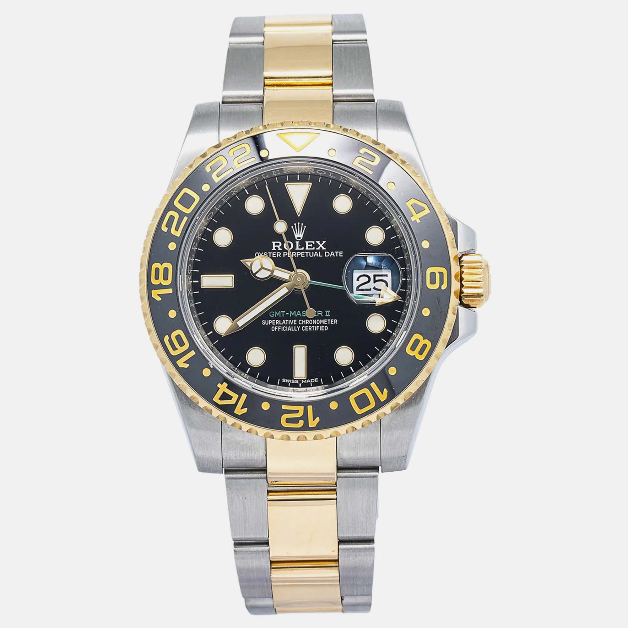 Rolex GMT-Master II 116713 Automatic Black 18k Yellow Gold Stainless Steel Men’s Watch 40mm