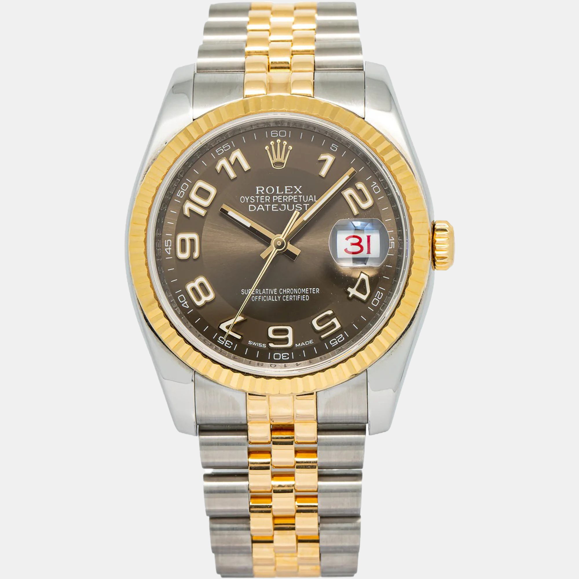 

Rolex Datejust 116233 Automatic Brown 18K Yellow Gold Stainless Steel Men's Wristwatch