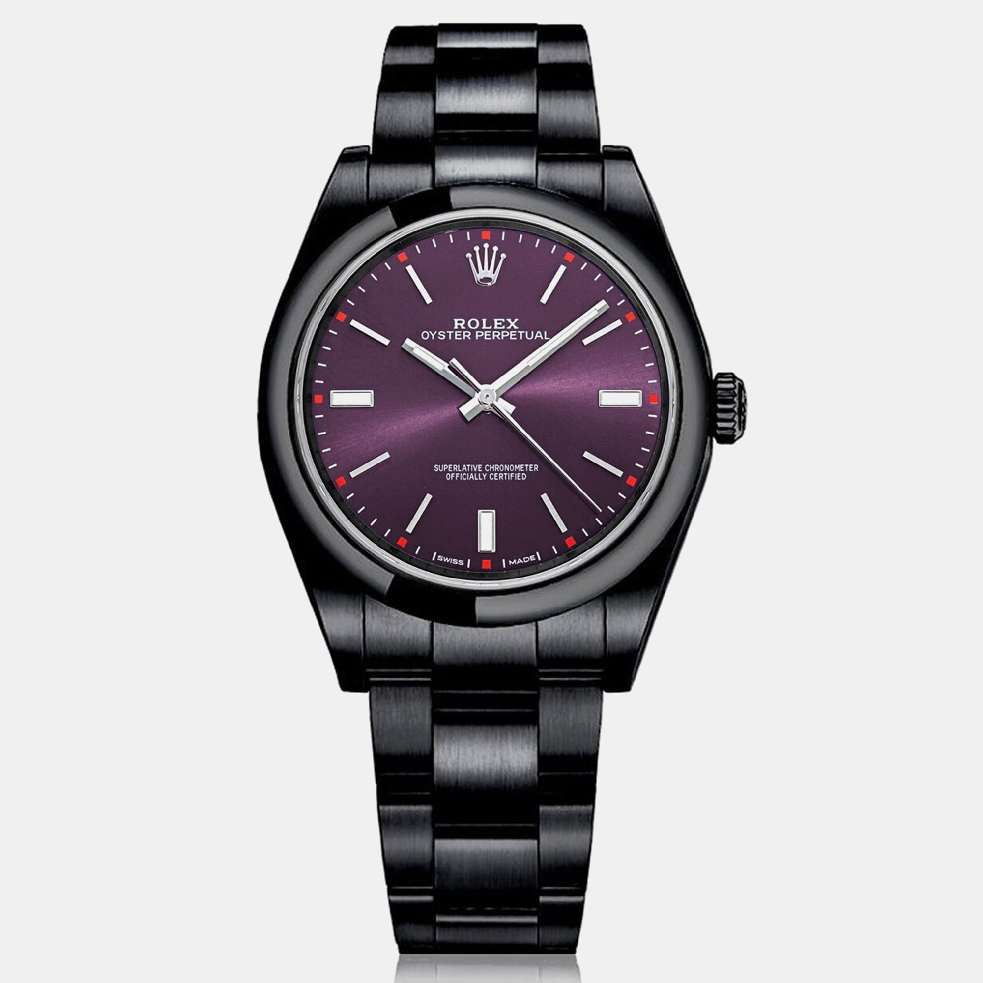 

Rolex Oyster Perpetual 114300 Automatic Purple Stainless Steel Men's Wristwatch 39 mm