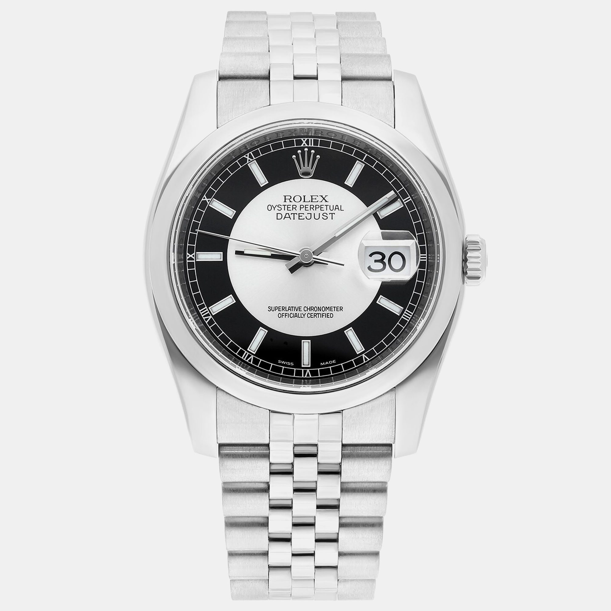 Rolex Datejust 116200 Automatic Black Stainless Steel Men's Wristwatch 36 mm