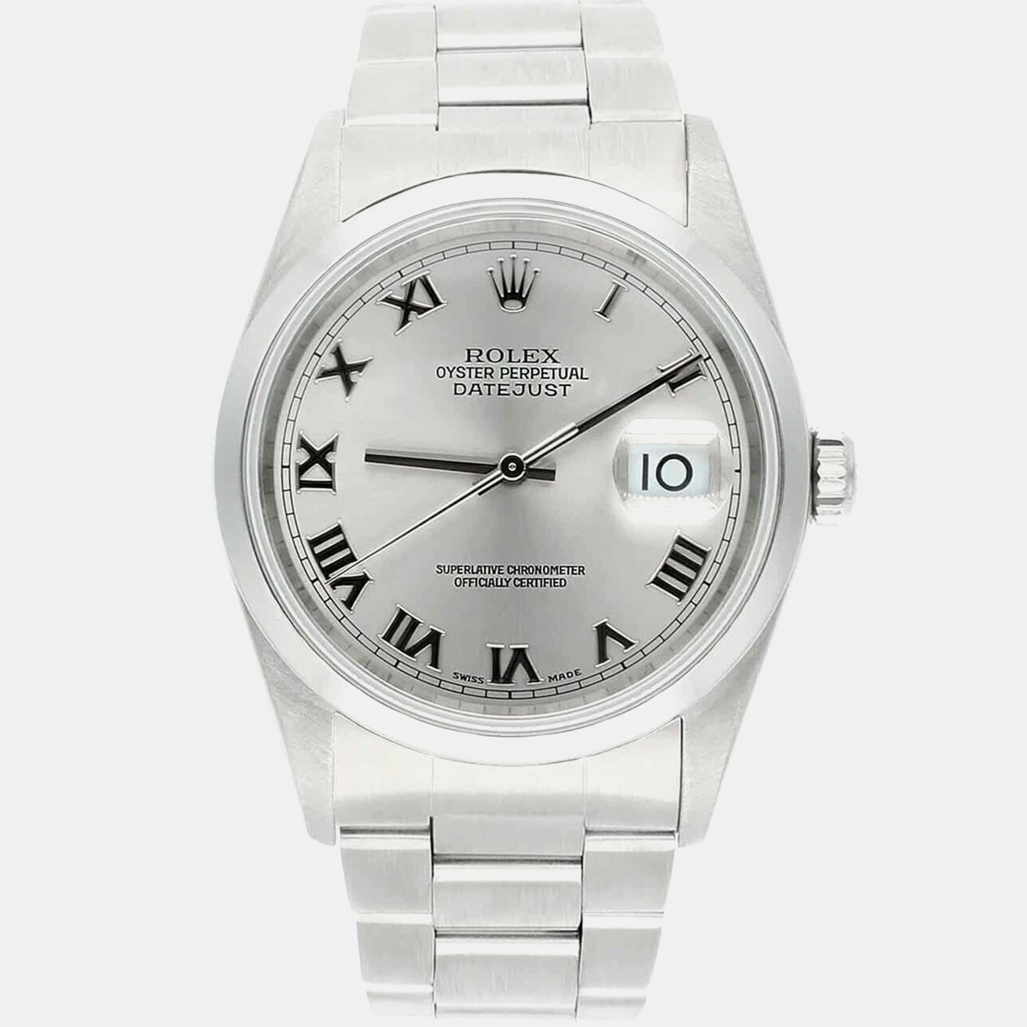 

Rolex Datejust 16200 Automatic Silver Stainless Steel Men's Wristwatch 36 mm