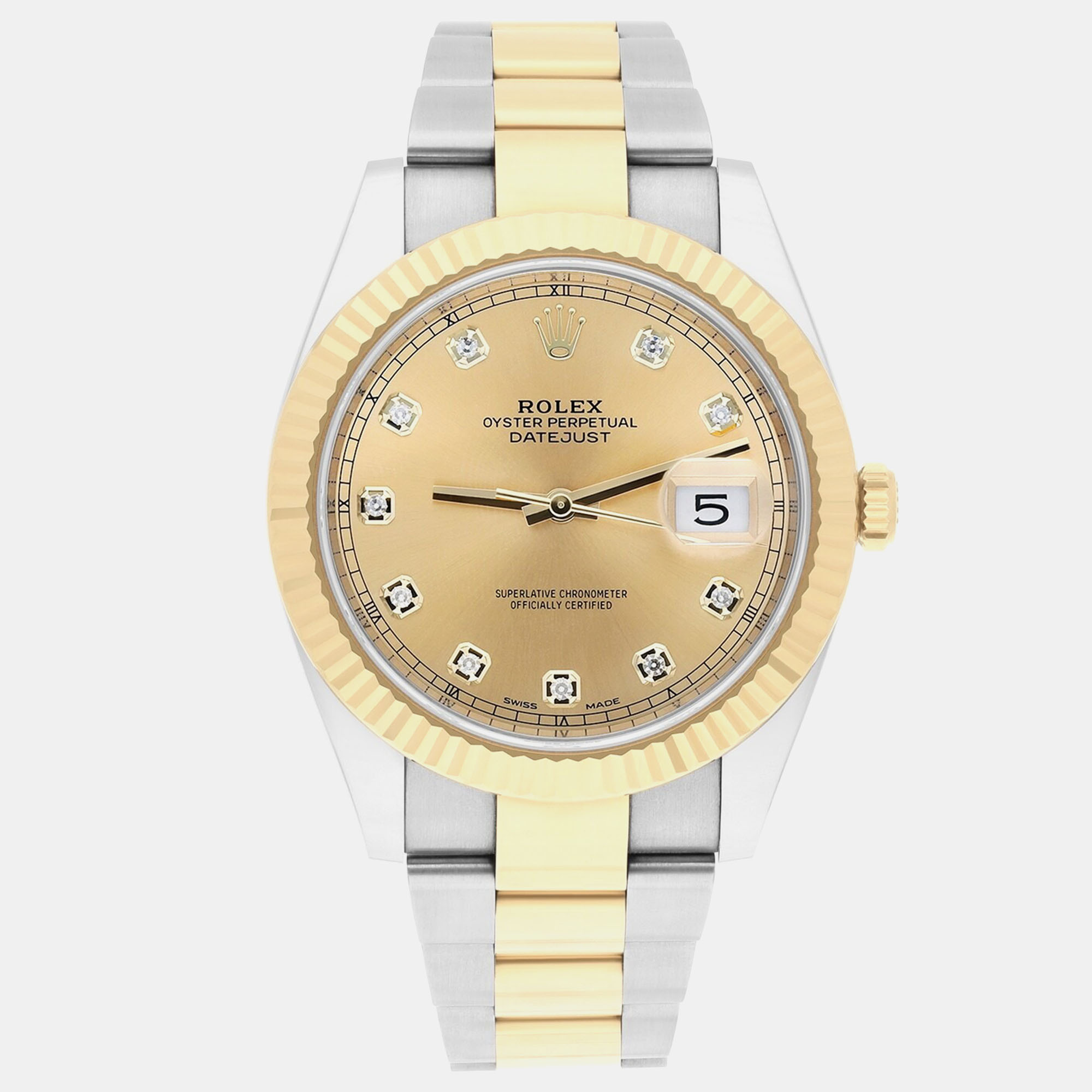 

Rolex Datejust 126333 Automatic Champagne 18k Yellow Gold Stainless Steel Diamond Men's Wristwatch 41 mm