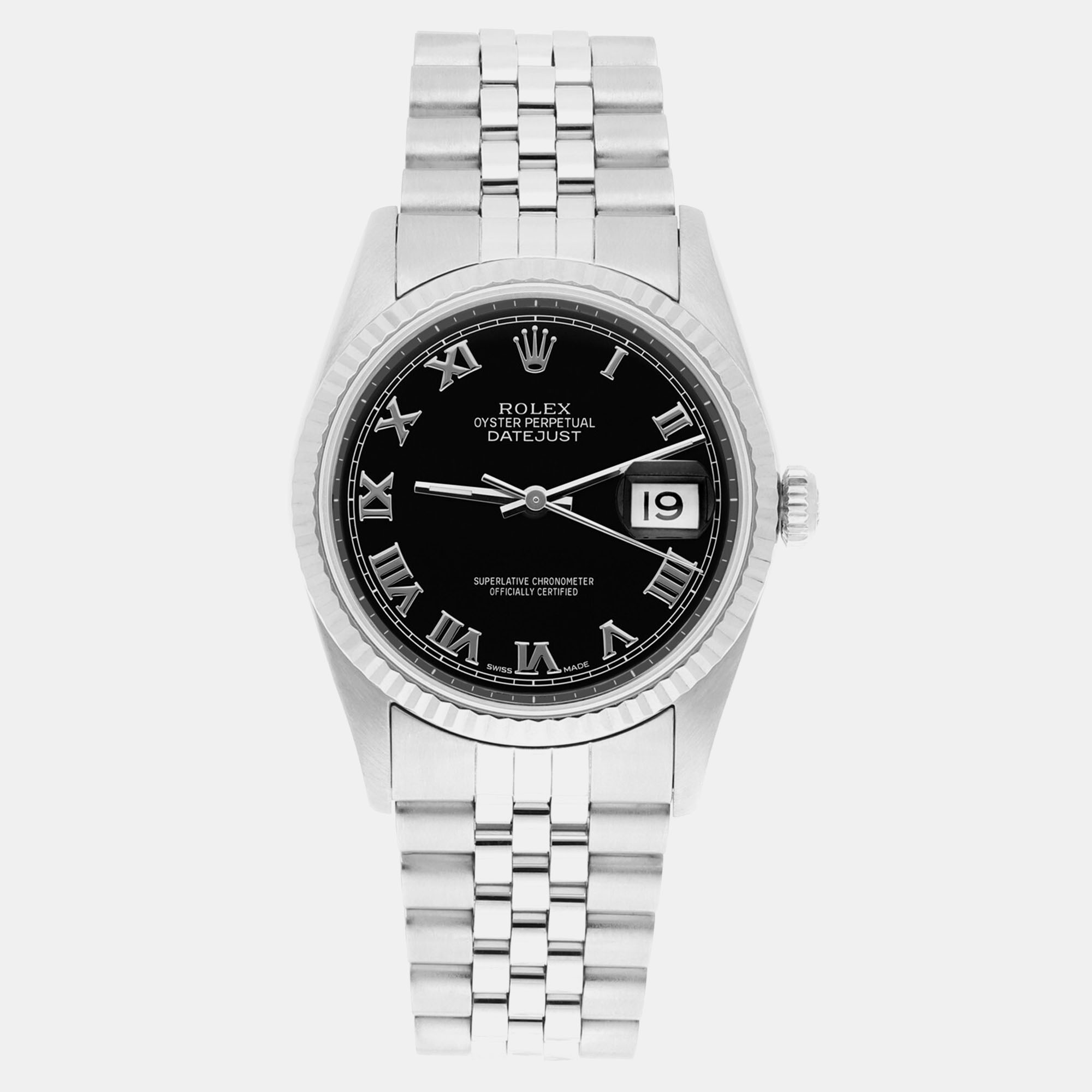 

Rolex Datejust 16234 Automatic Black Stainless Steel Men's Wristwatch 36 mm