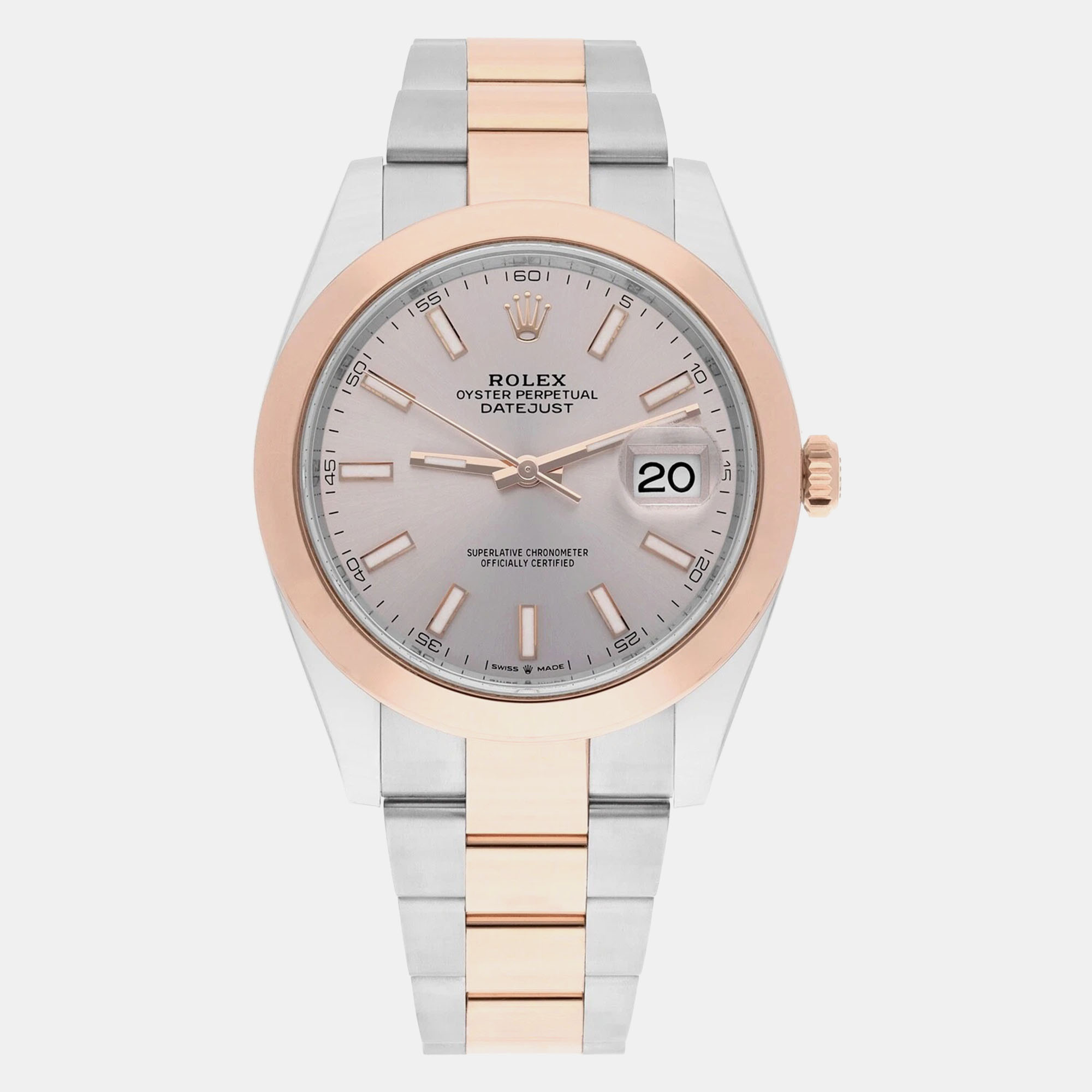 

Rolex Datejust 126301 Automatic Sundust 18k Rose Gold Stainless Steel Men's Wristwatch 41 mm, Grey