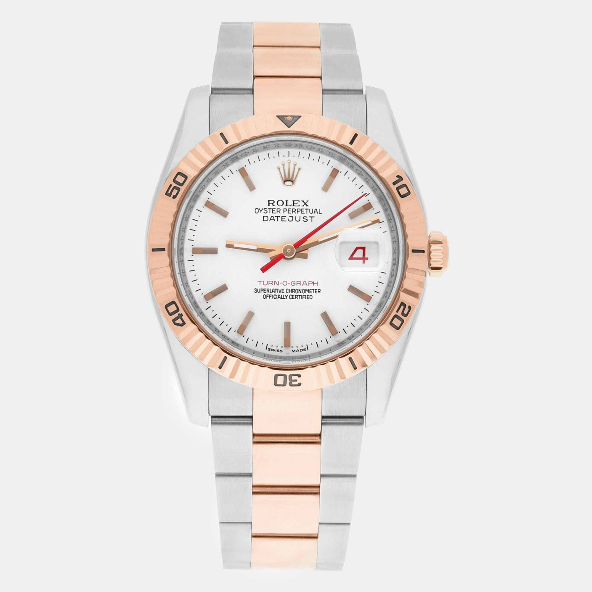 

Rolex Datejust 116261 Automatic White 18k Rose Gold Stainless Steel Men's Wristwatch 36 mm