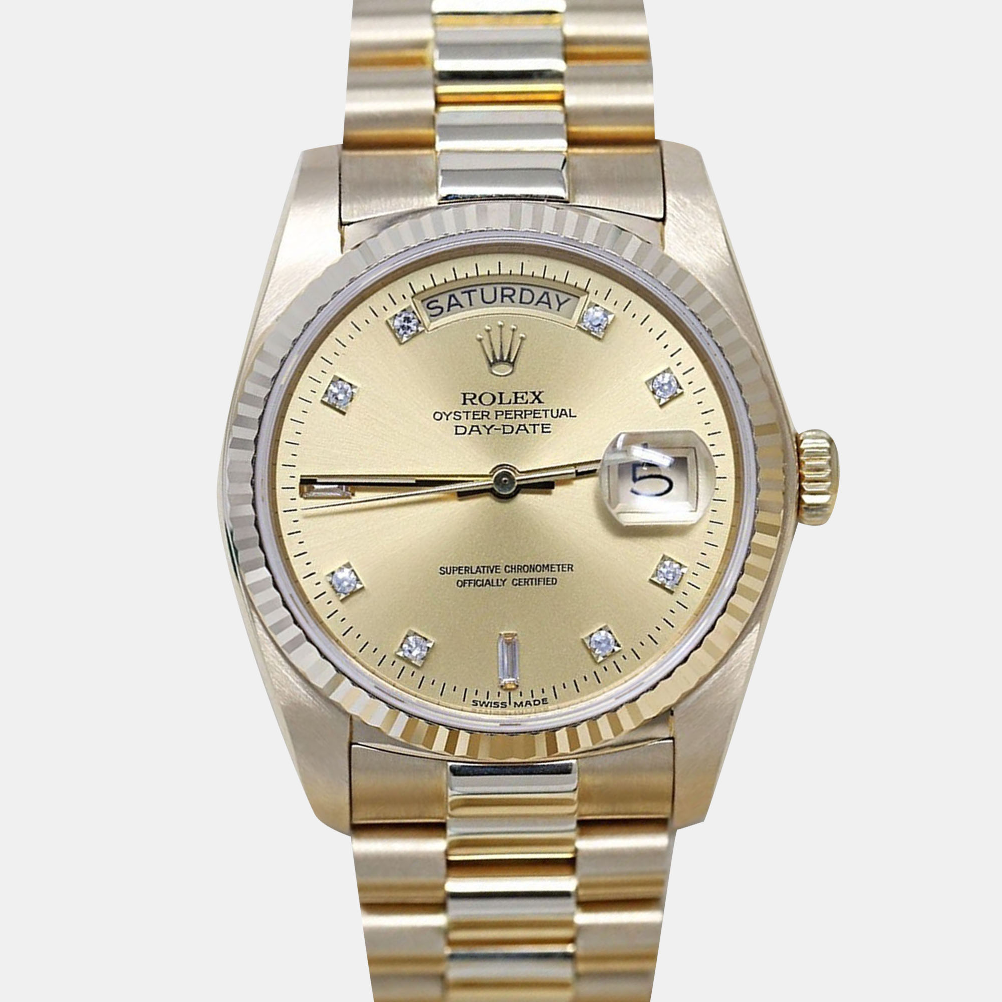 

Rolex Day-Date 18238 Automatic Champagne 18k Yellow Gold Men's Wristwatch 36 mm