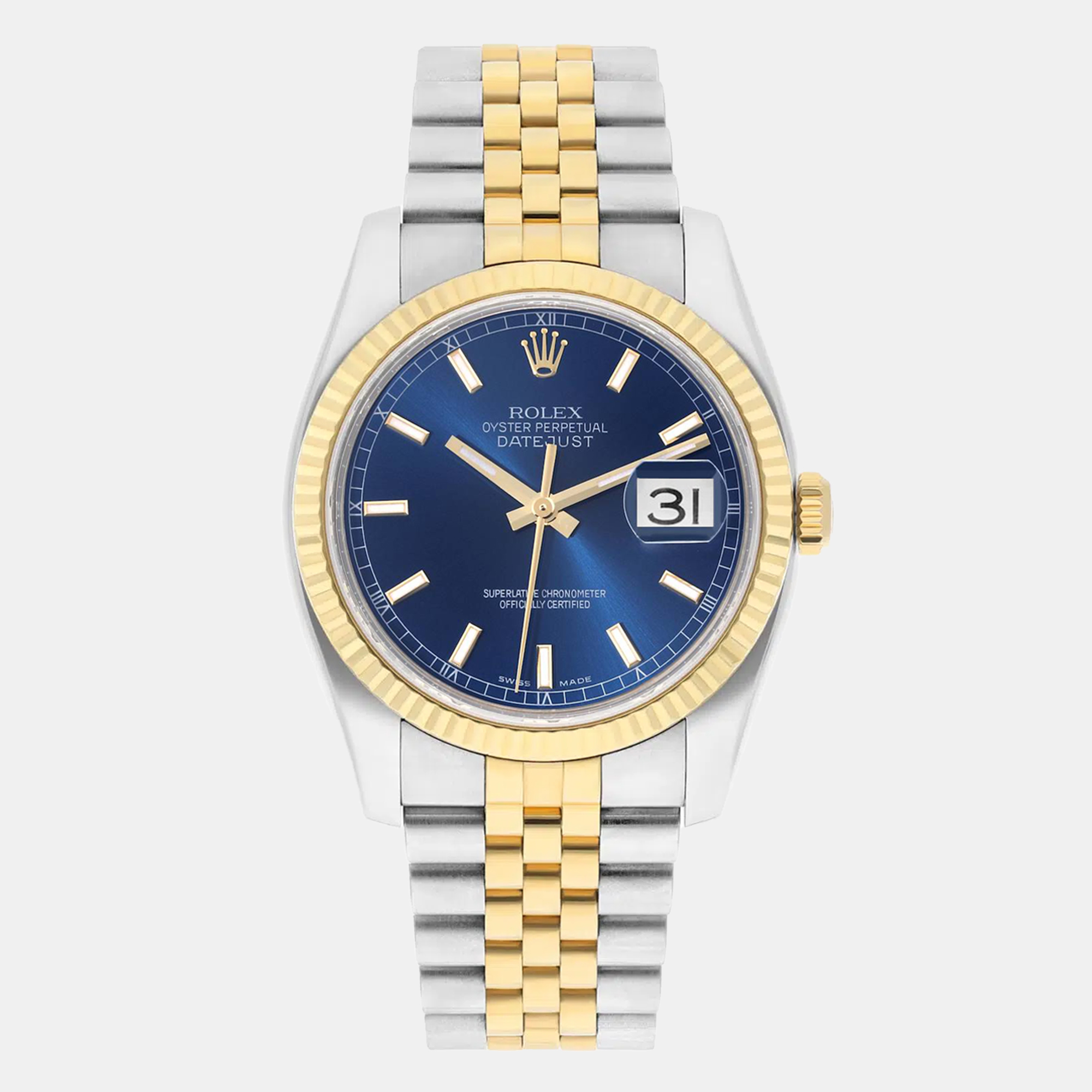 

Rolex Datejust 116233 Automatic Blue 18k Yellow Gold Stainless Steel Men's Wristwatch 36 mm