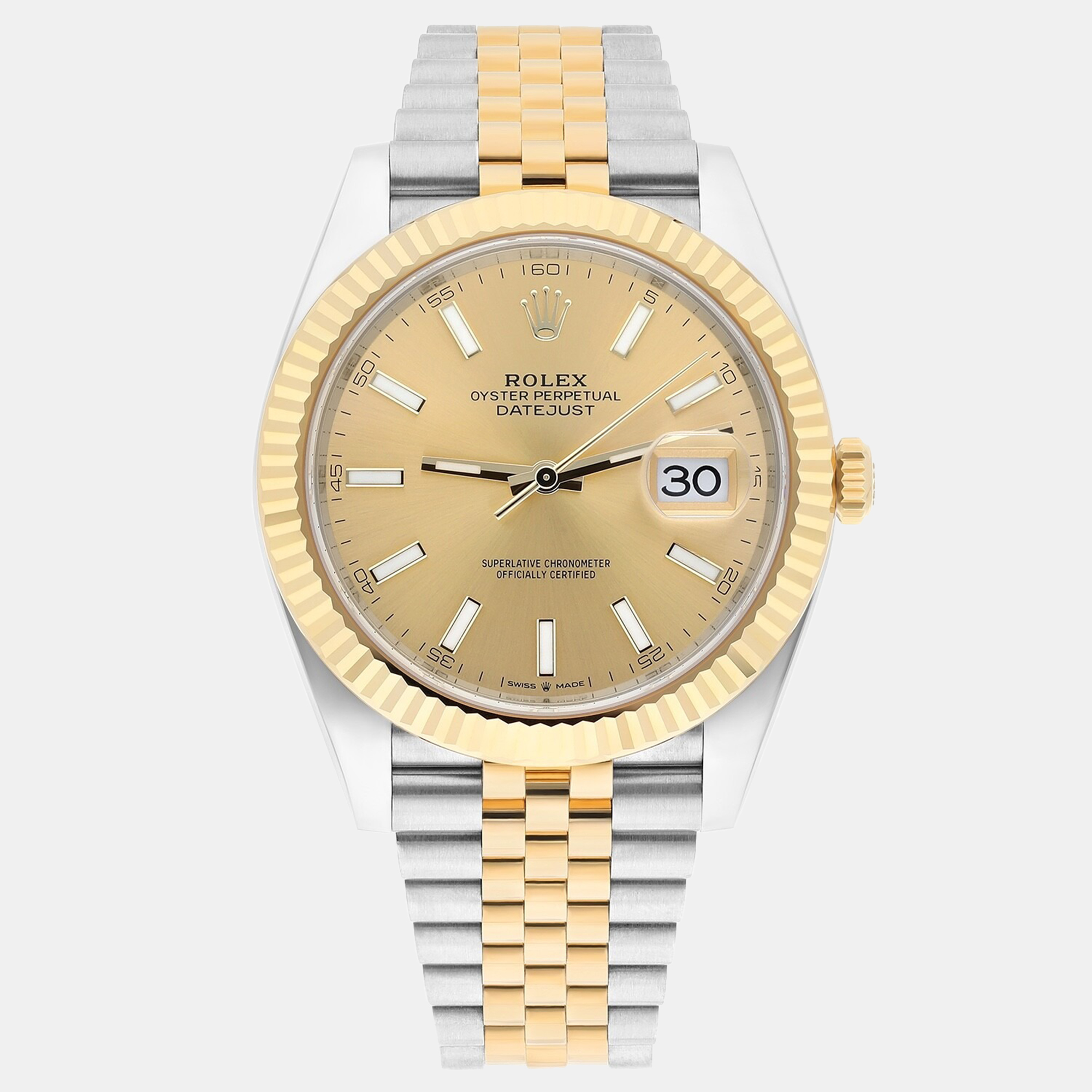 

Rolex Datejust 126333 Automatic Champagne 18k Yellow Gold Stainless Steel Men's Wristwatch 41 mm