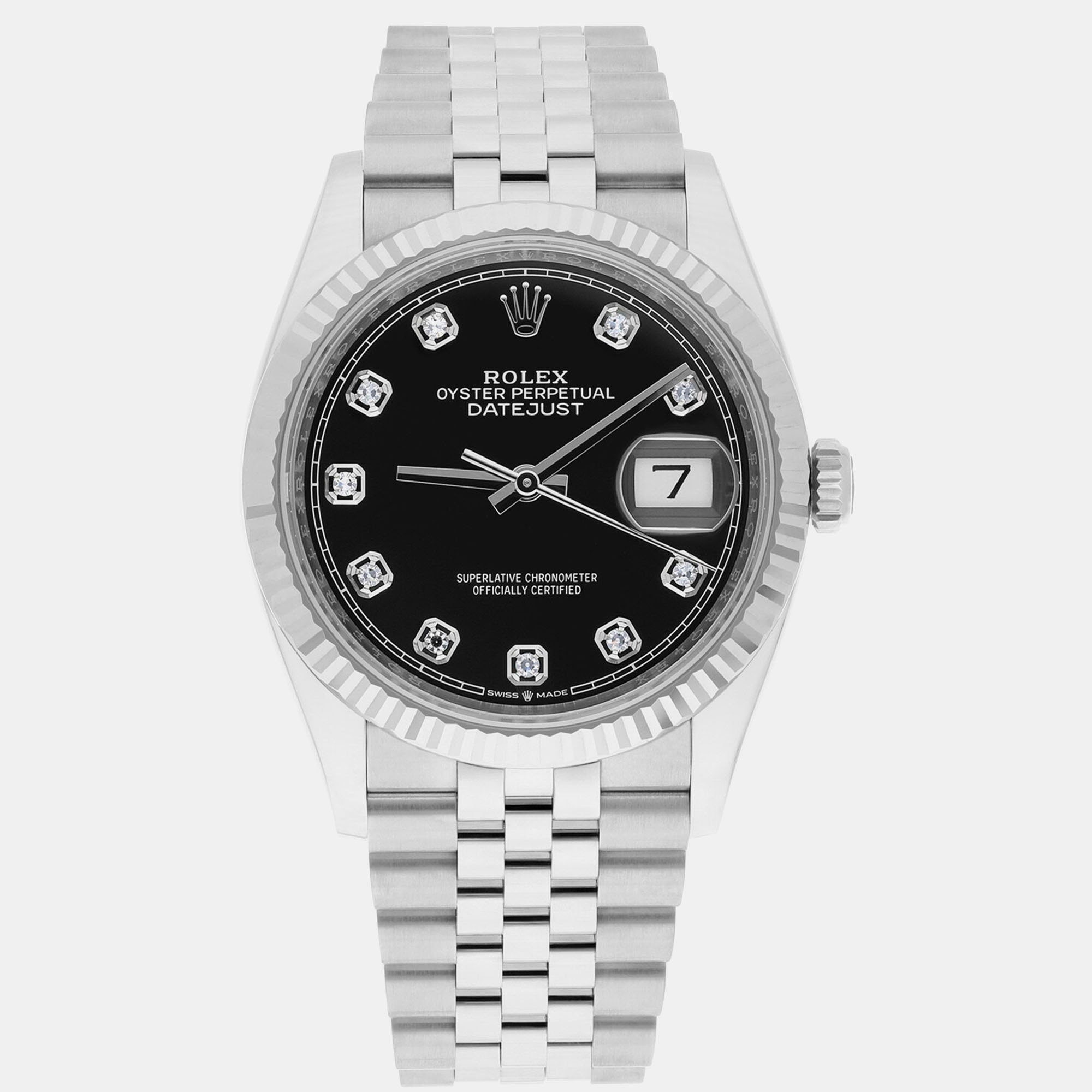 

Rolex Datejust 126234 Automatic Black Stainless Steel Men's Wristwatch 36 mm