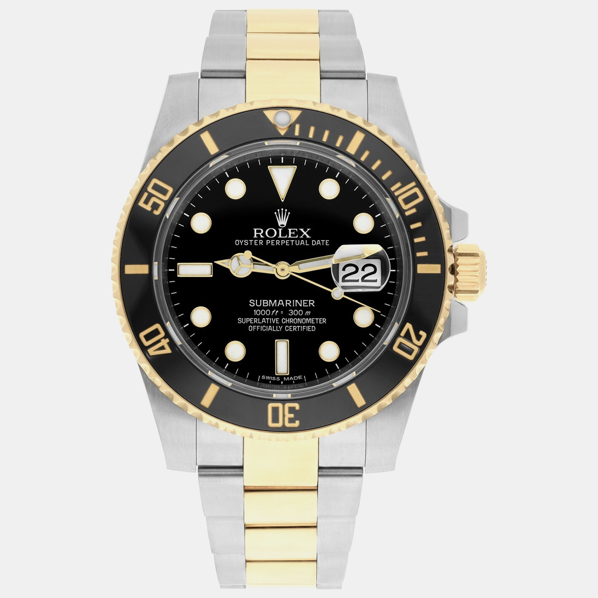 

Rolex Submariner 116613LN Automatic Black 18k Yellow Gold Stainless Steel Men's Wristwatch 40 mm