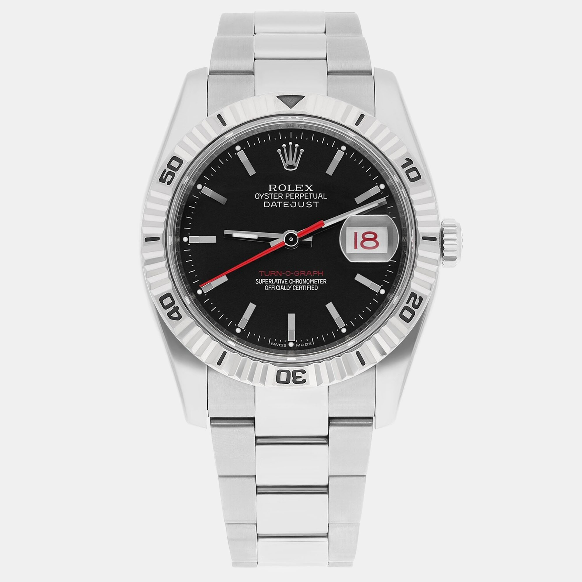 

Rolex Datejust 116264 Automatic Black 18k White Gold Stainless Steel Men's Wristwatch 36 mm