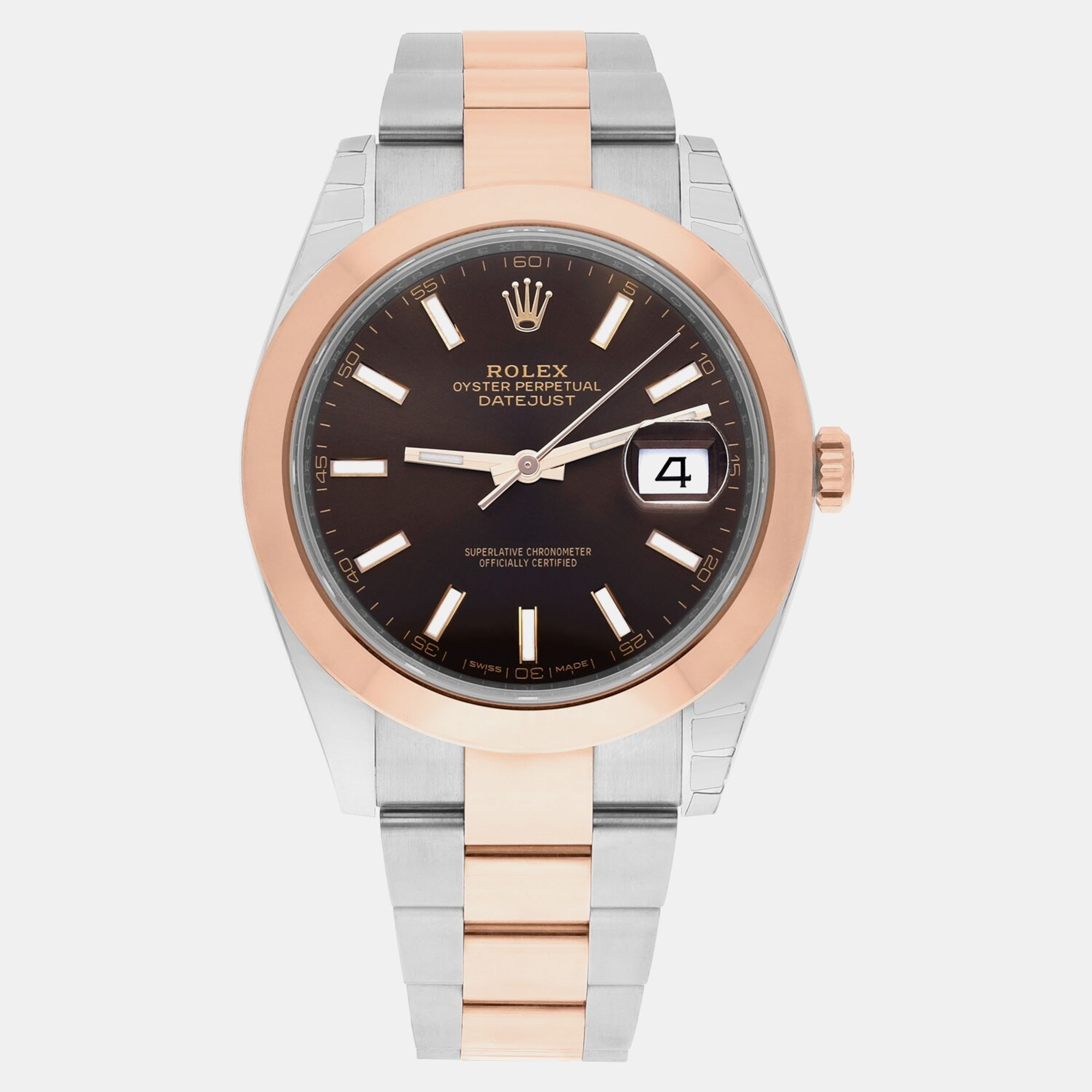 

Rolex Datejust 126301 Automatic Brown 18k Rose Gold Stainless Steel Men's Wristwatch 41 mm