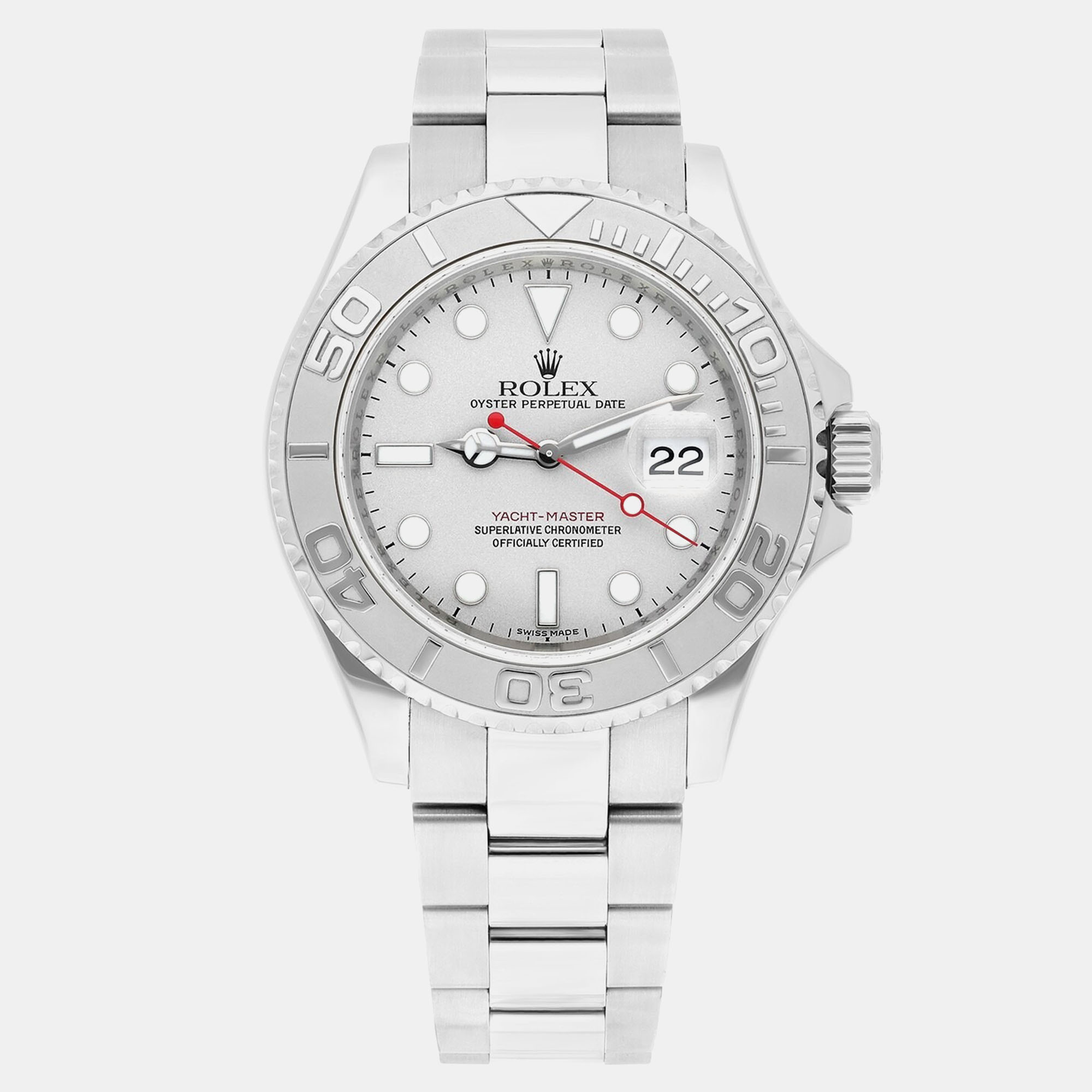 Rolex Yacht-Master 16622 Automatic Silver Platinum Men’s Wristwatch 40 mm