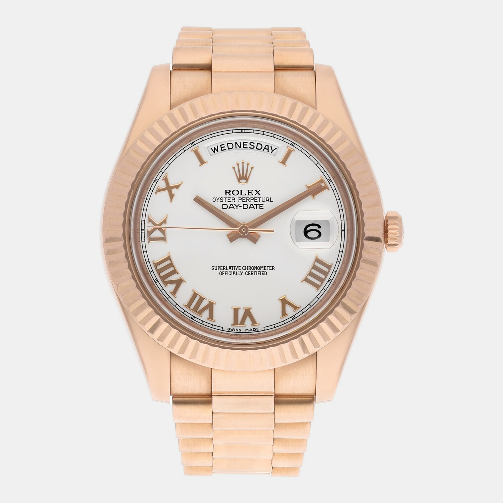 

Rolex Day-Date 218235 Automatic White 18k Rose Gold Men's Wristwatch 41 mm
