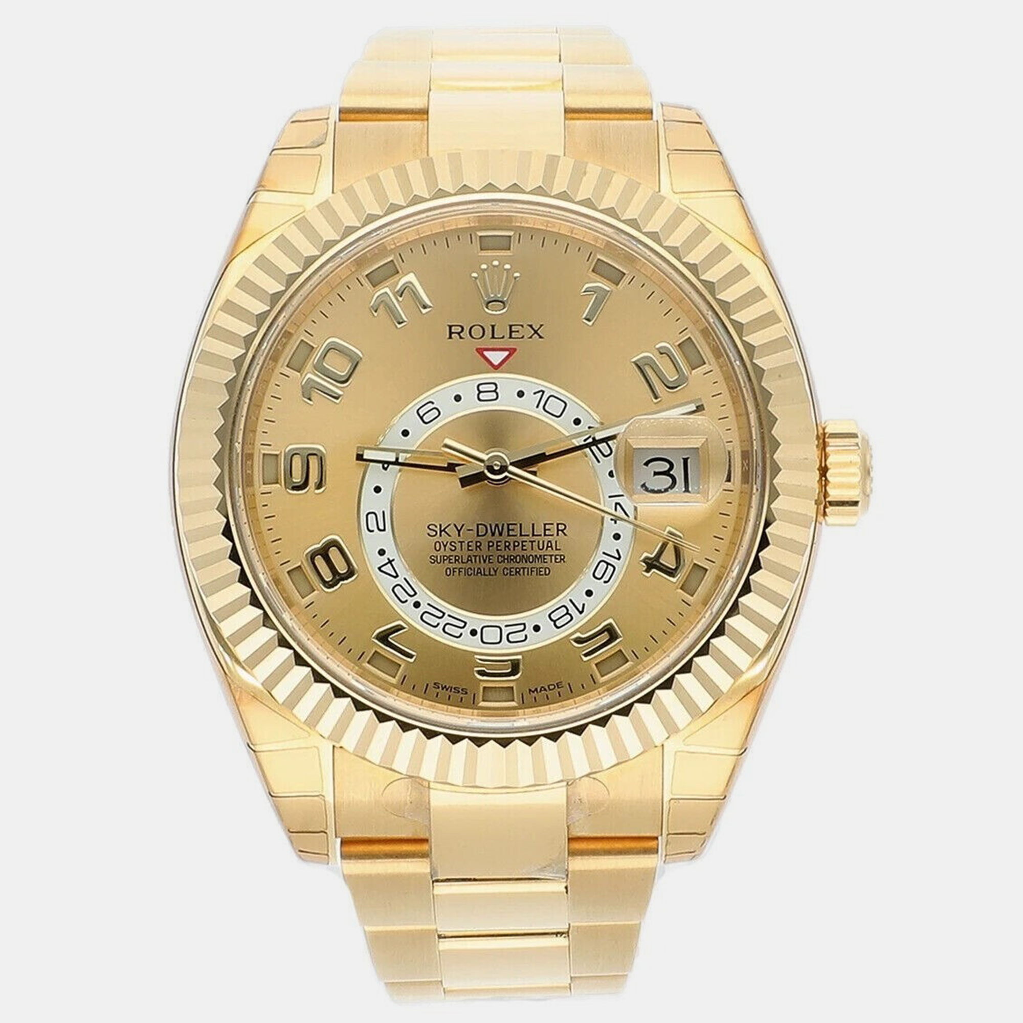 

Rolex Sky-Dweller 326938 Automatic Champagne 18k Yellow Gold Men's Wristwatch 42 mm