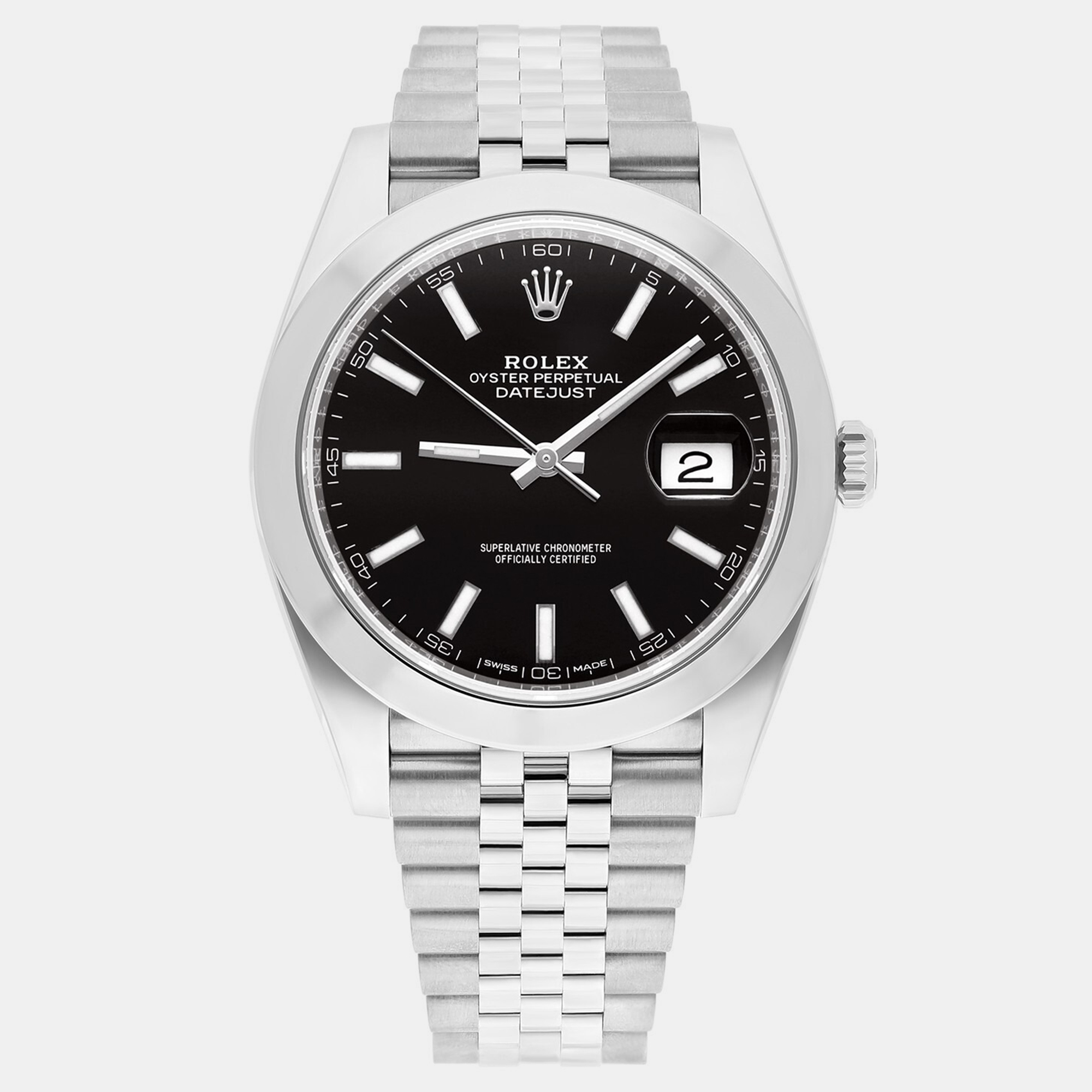 

Rolex Datejust 126300 Automatic Black Stainless Steel Men's Wristwatch 41 mm