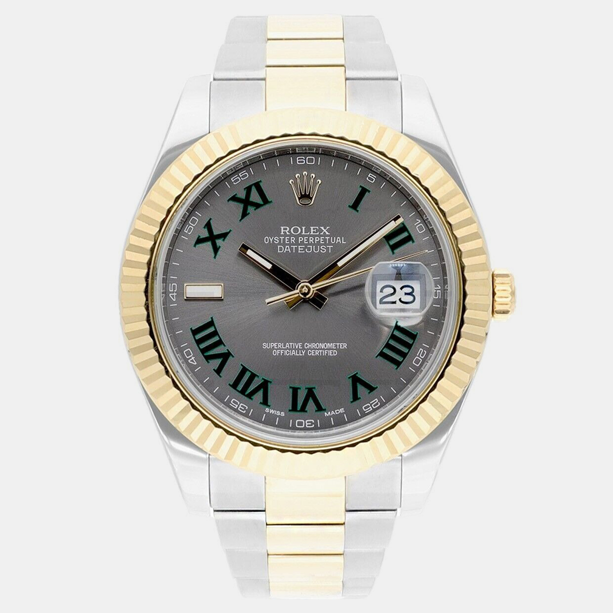 

Rolex Datejust II 116333 Automatic Grey 18k Yellow Gold Stainless Steel Men's Wristwatch 41 mm