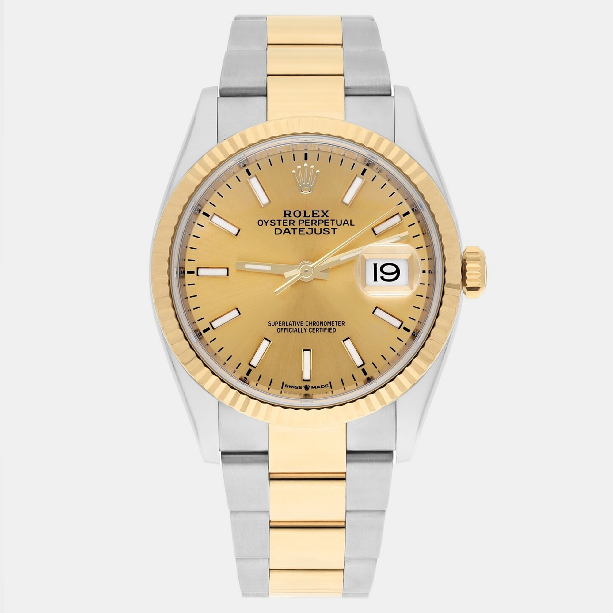 

Rolex Datejust 126233 Automatic Champagne 18k Yellow Gold Stainless Steel Men's Wristwatch 36 mm