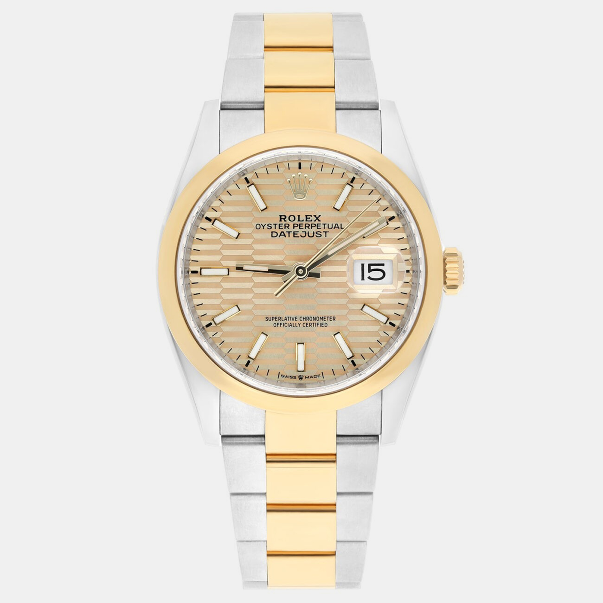 

Rolex Datejust 126203-0040 Automatic Champagne 18k Yellow Gold Stainless Steel Men's Wristwatch 36 mm