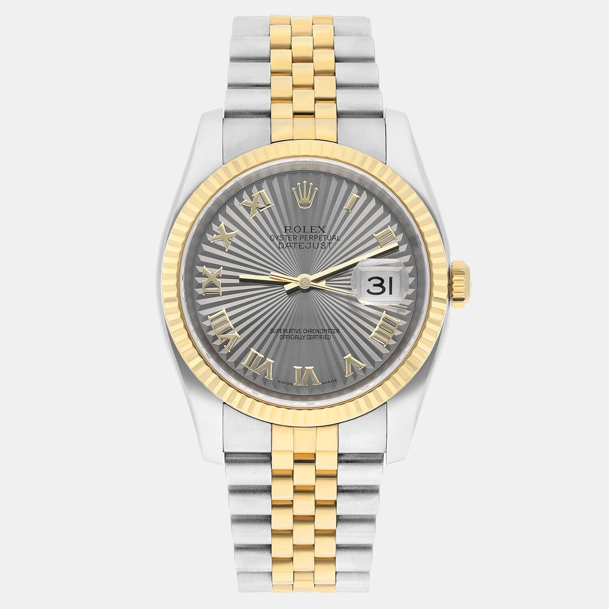 

Rolex Datejust 116233 Automatic Silver 18k Yellow Gold Stainless Steel Men's Wristwatch 36 mm