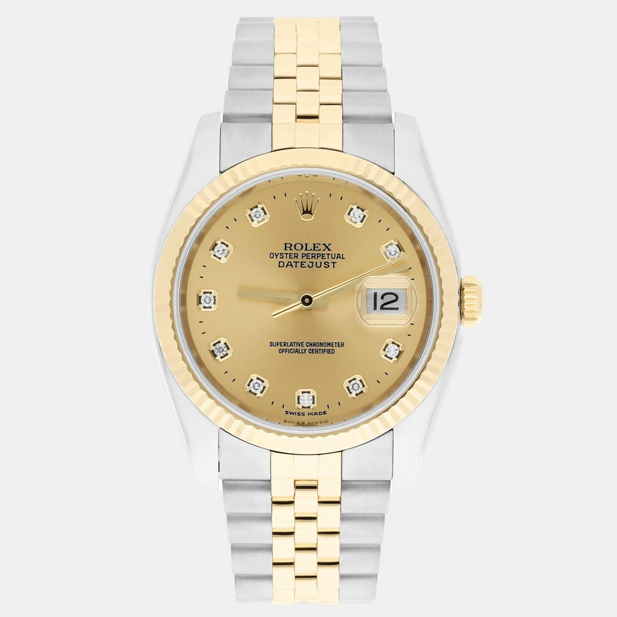 

Rolex Datejust 116233 Automatic Champagne 18k Yellow Gold Stainless Steel Men's Wristwatch 36 mm