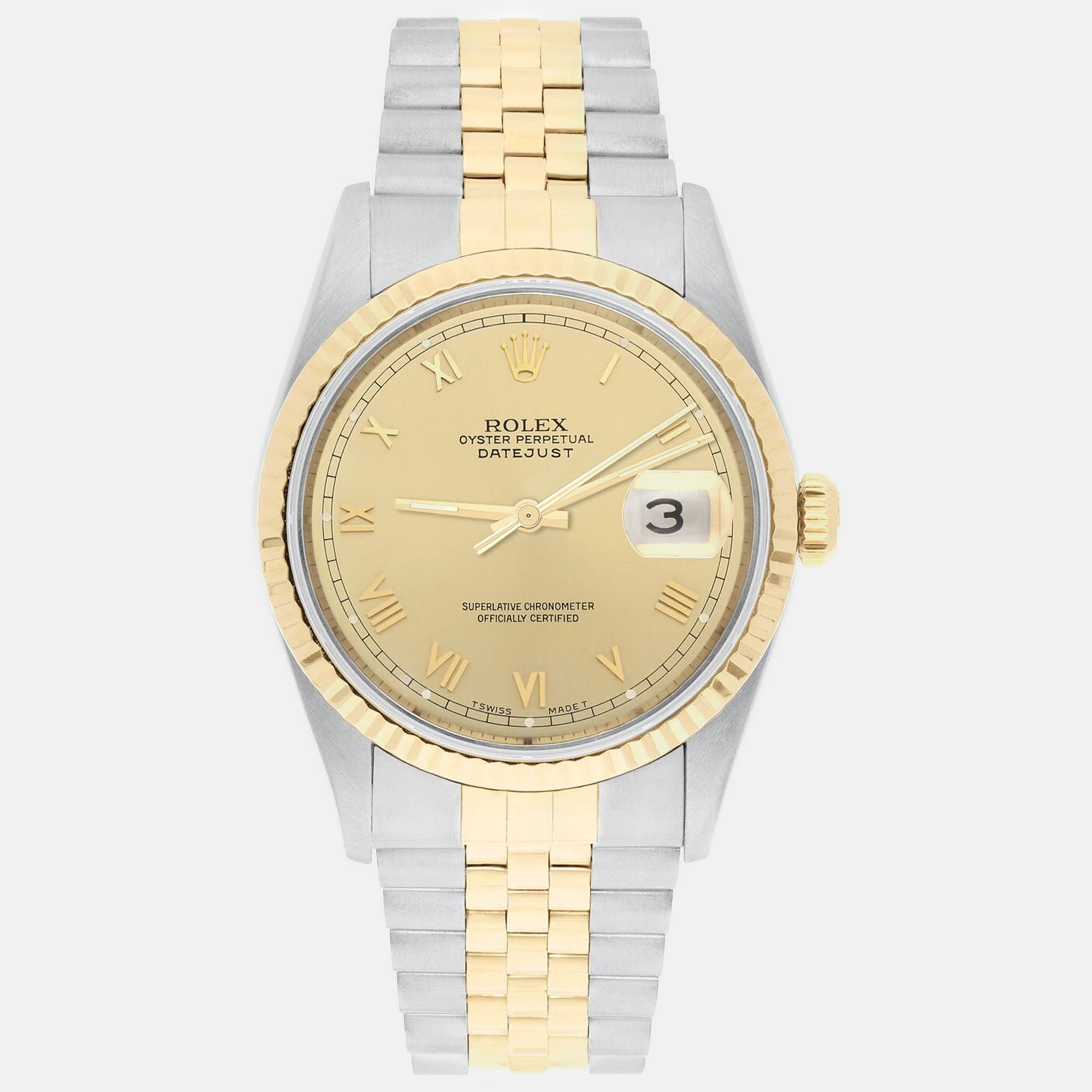 

Rolex Datejust 16233 Automatic Champagne 18k Yellow Gold Stainless Steel Men's Wristwatch 36 mm