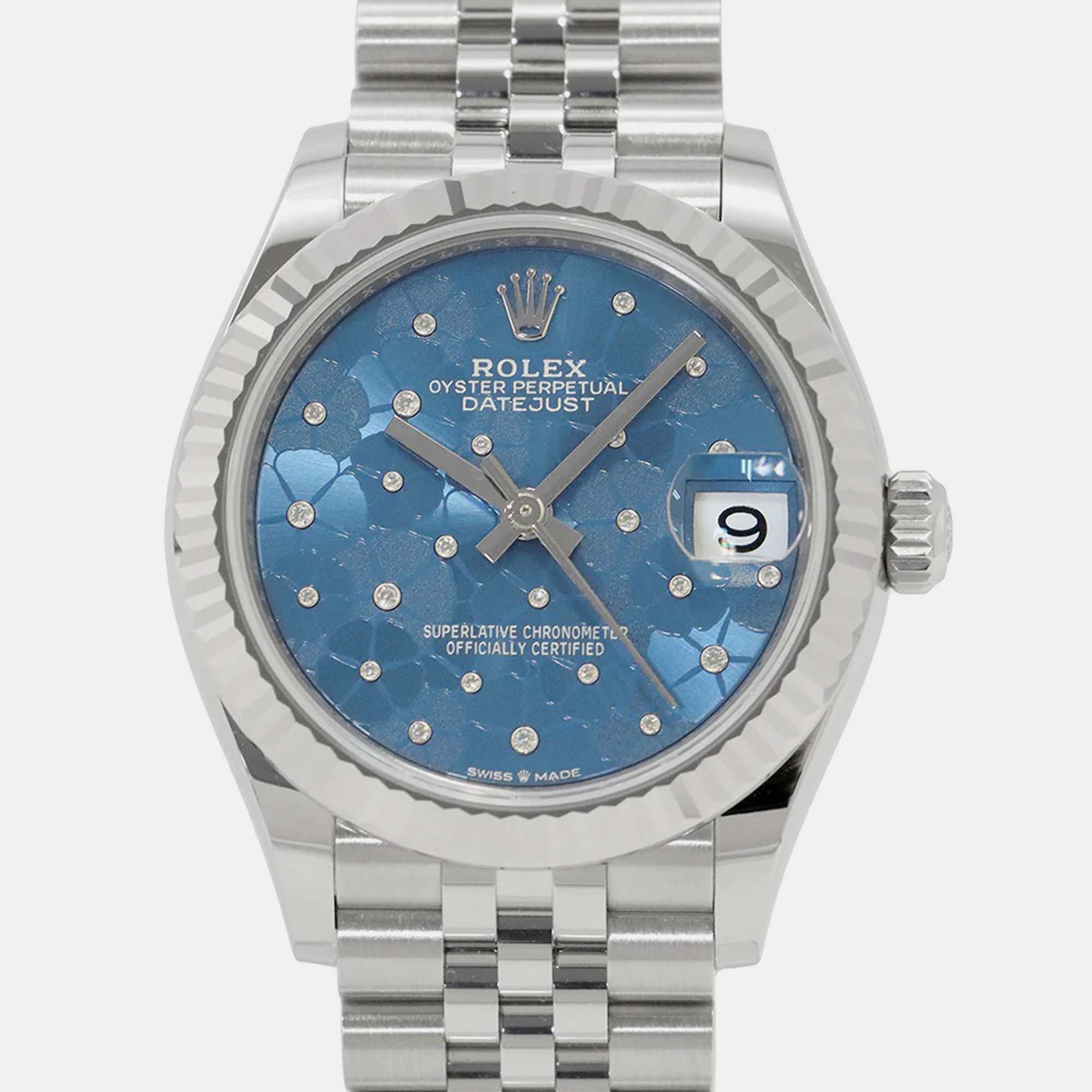 

Rolex Datejust 278274 Automatic Blue 18k White Gold Stainless Steel Men's Wristwatch 31 mm
