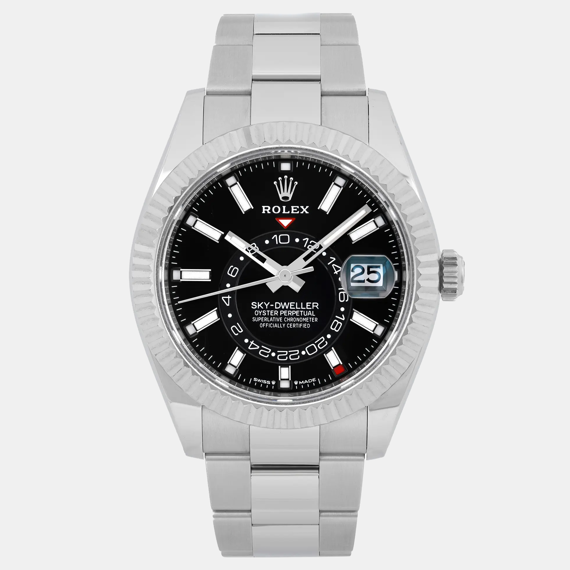 

Rolex Sky Dweller 336934 Automatic Black Dial 18K White Gold Stainless Steel Men's Wristwatch 42 mm
