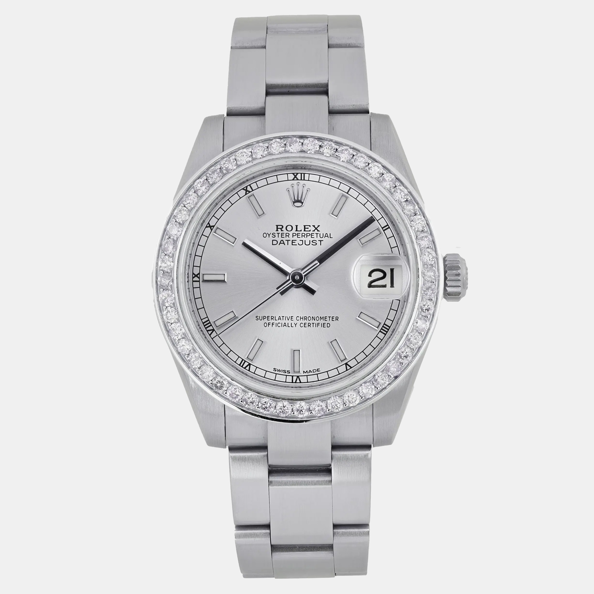 

Rolex Datejust 178274 Automatic Customised Silver Dial 18K White Gold Stainless Steel Men's Wristwatch 31 mm