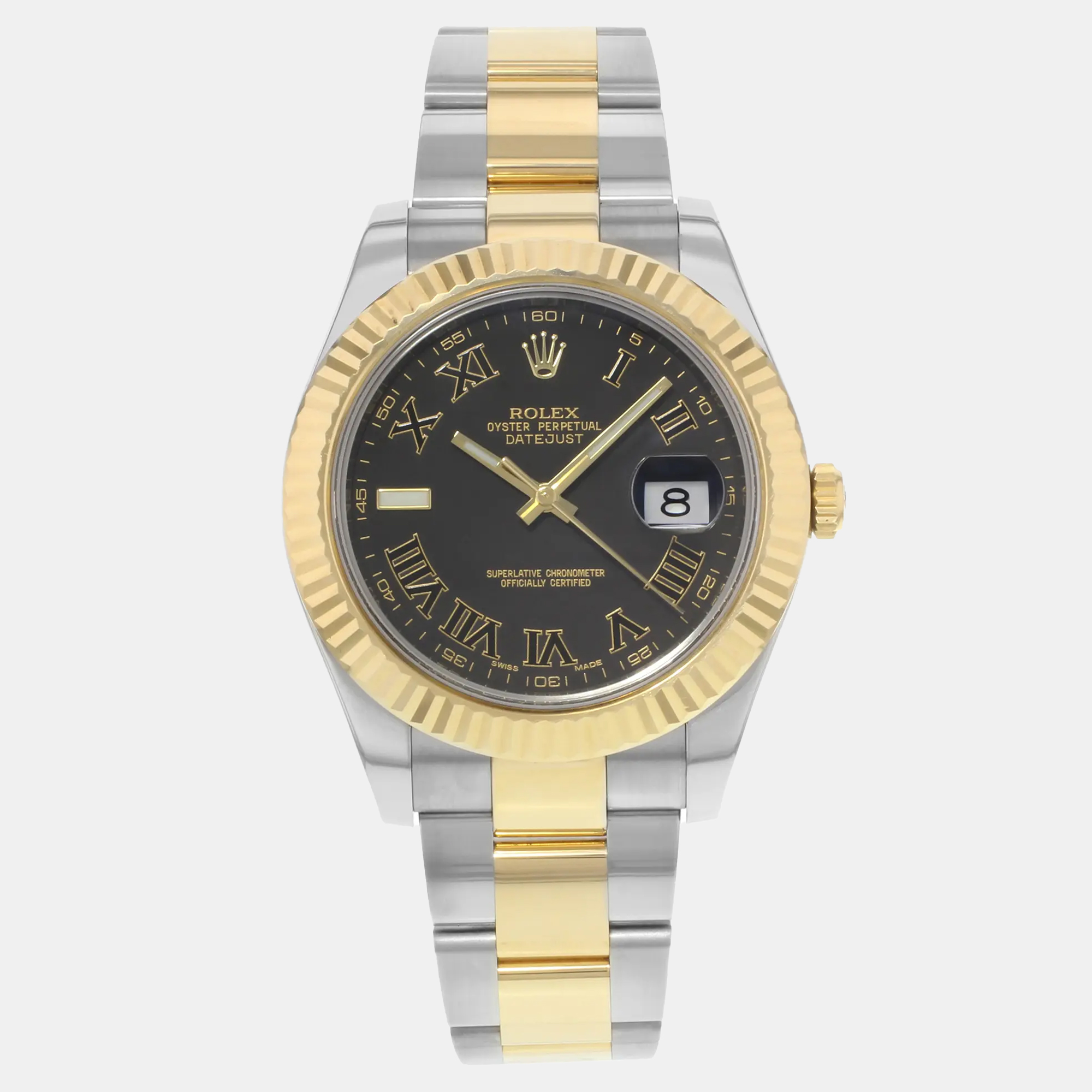 

Rolex Datejust II 116333 Automatic Black Dial 18K Yellow Gold Stainless Steel Men's Wristwatch 41 mm