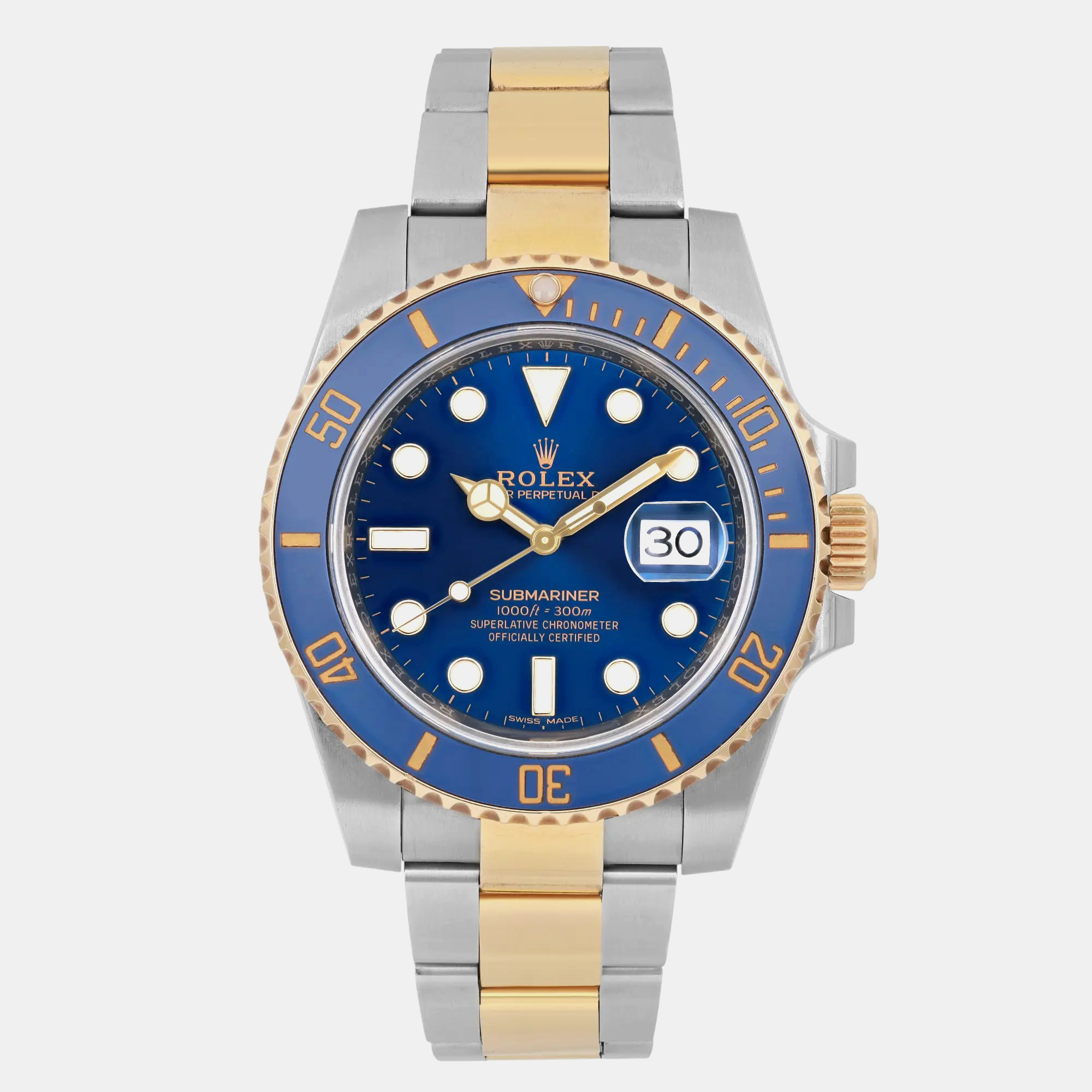 

Rolex Submariner Date 116613LB Automatic Blue Dial 18K Yellow Gold Stainless Steel Men's Wristwatch 40 mm