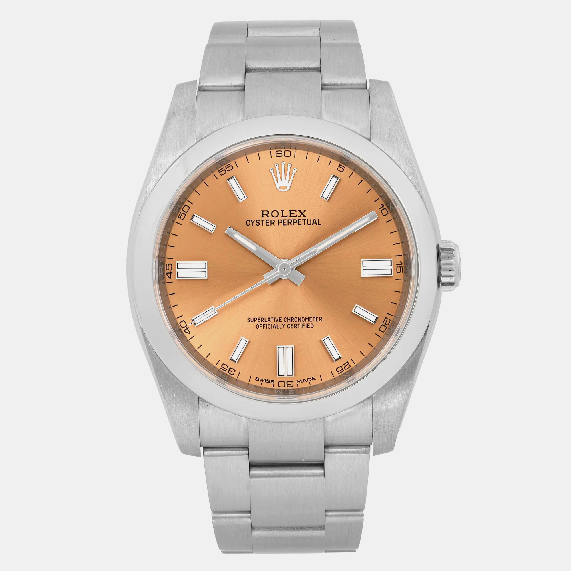 

Rolex Oyster Perpetual 116000 Automatic Grape Dial Stainless Steel Men's Wristwatch 36 mm, Orange