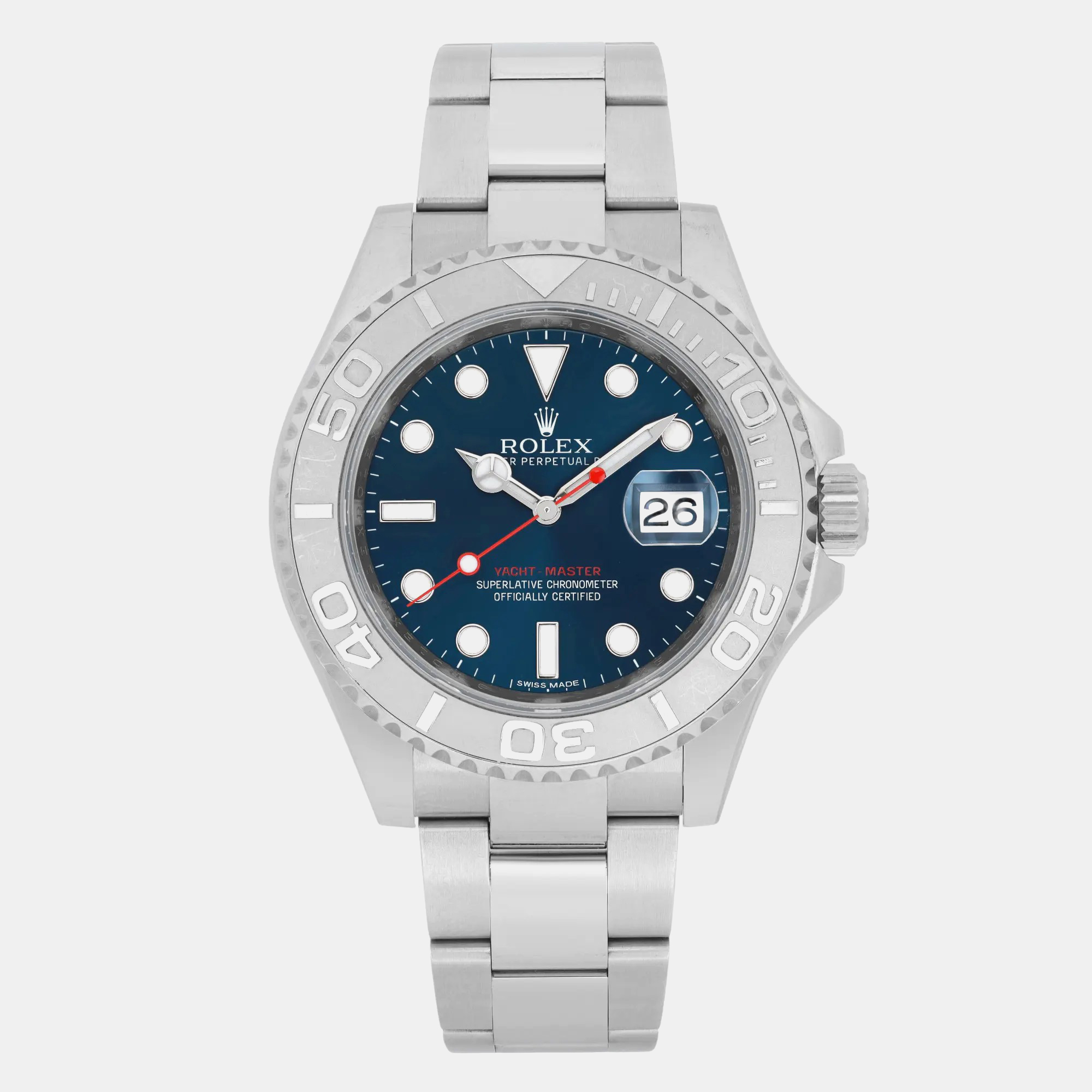 

Rolex Yacht-Master 116622 Automatic Blue Dial Stainless Steel Platinum Men's Wristwatch 40 mm
