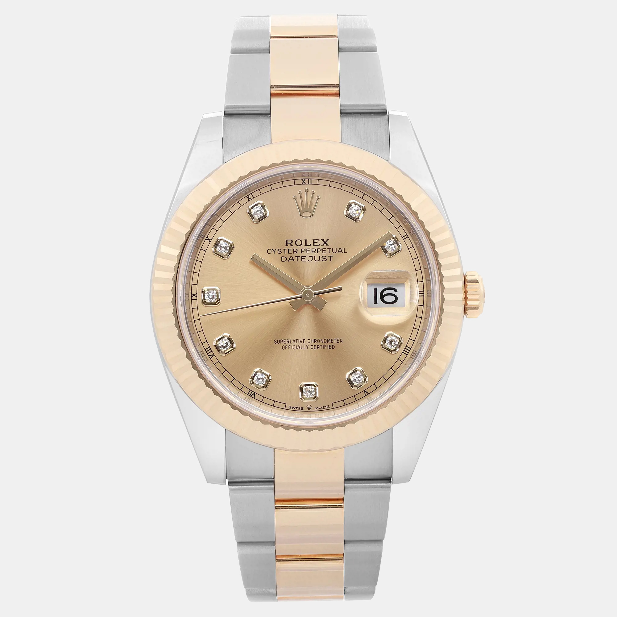 

Rolex Datejust 126333 Automatic Champagne Diamond Dial 18K Yellow Gold Stainless Steel Men's Wristwatch 41 mm