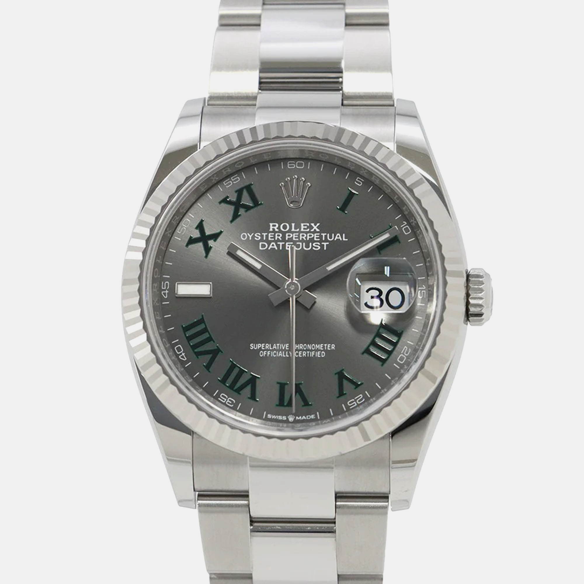 

Rolex Datejust 126234 Automatic Grey 18K White Gold Stainless Steel Men's Wristwatch 36 mm