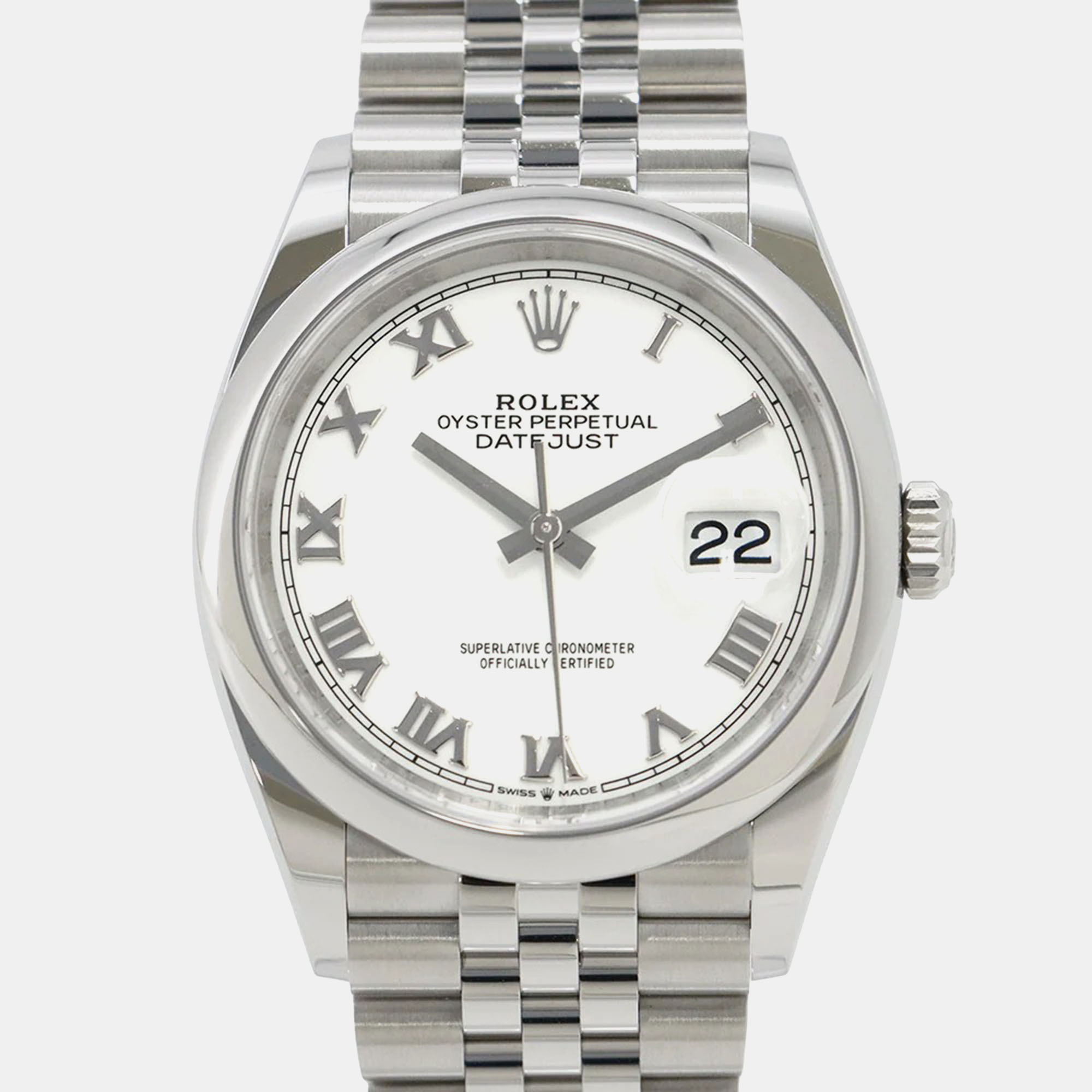 

Rolex Datejust 126200 Automatic White Stainless Steel Men's Wristwatch 36 mm