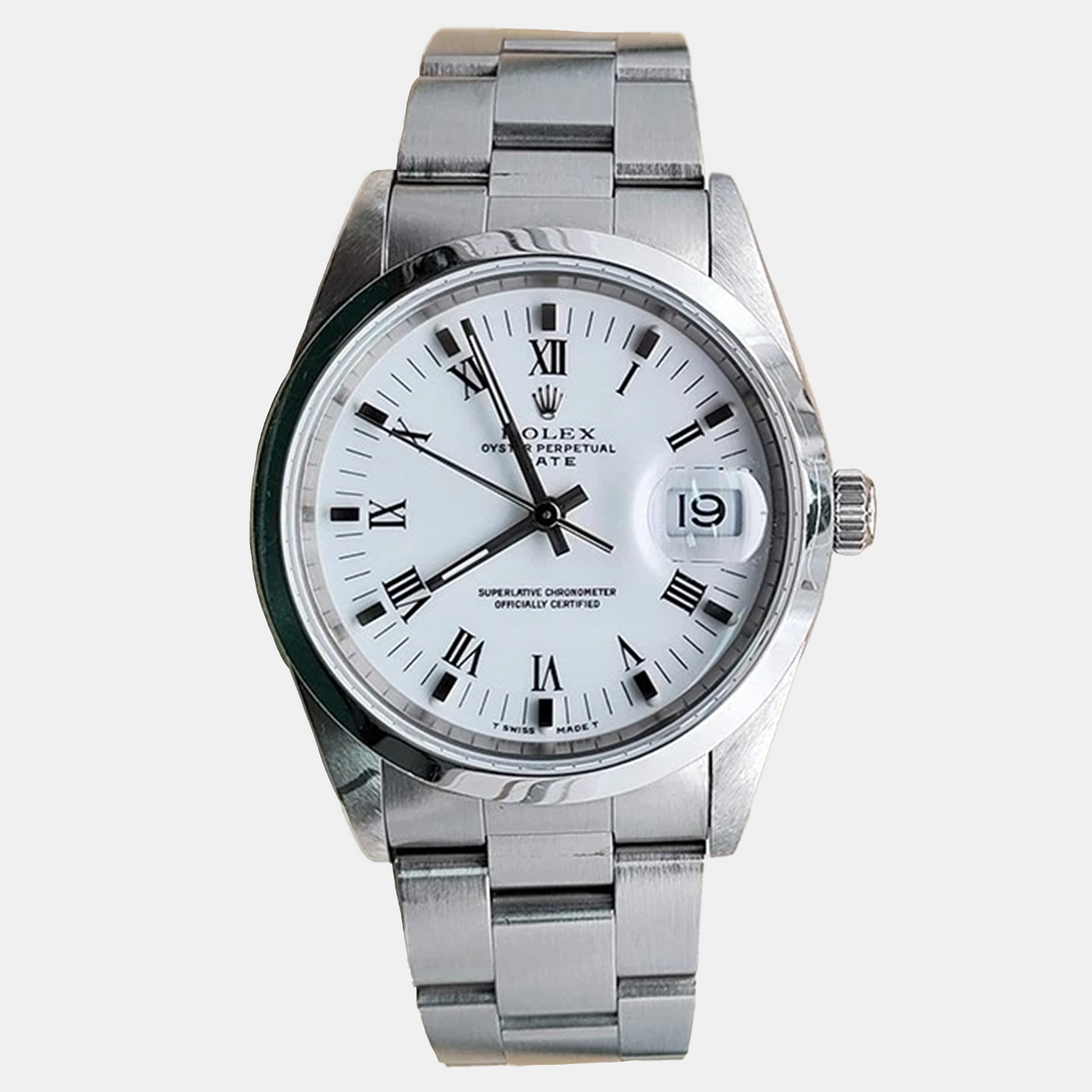 

Rolex Oyster Perpetual Date 15200 Automatic White Stainless Steel Men's Wristwatch 34 mm