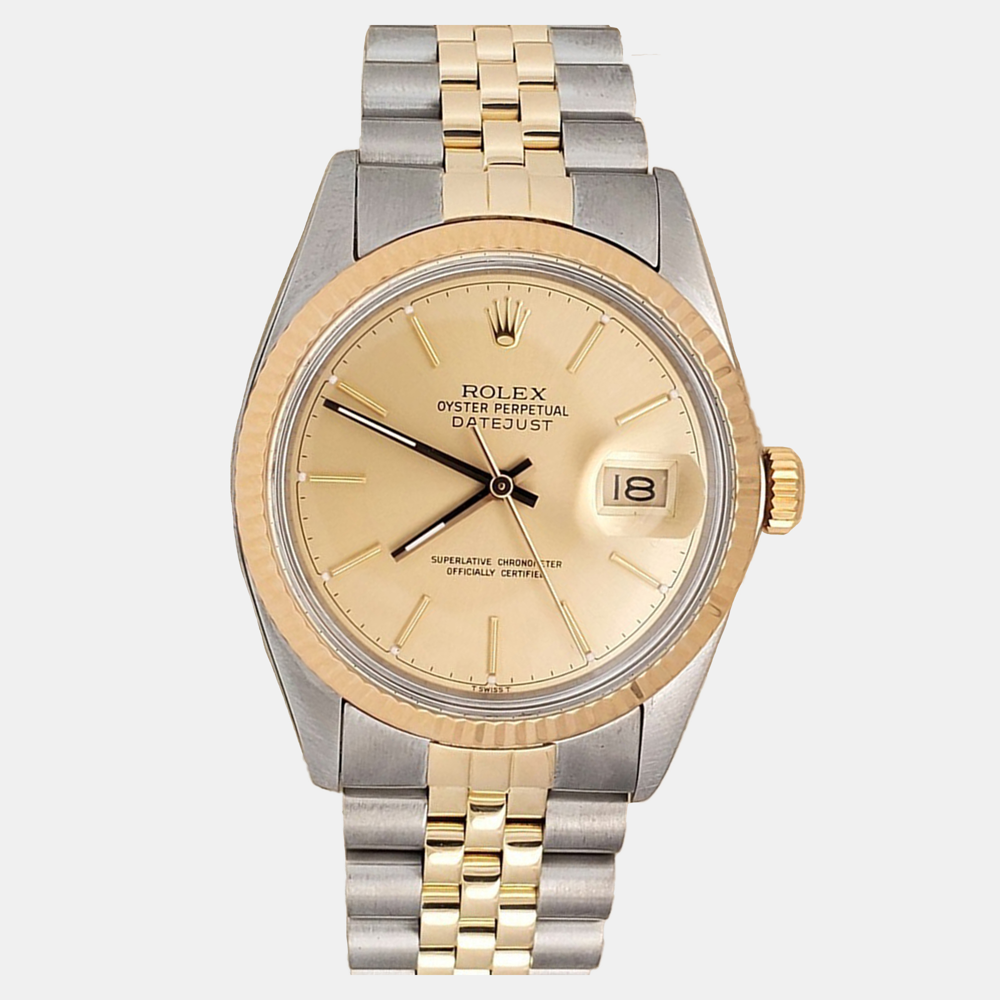 

Rolex Datejust 16013 Automatic Champagne 18k Yellow Gold Stainless Steel Men's Wristwatch 36 mm