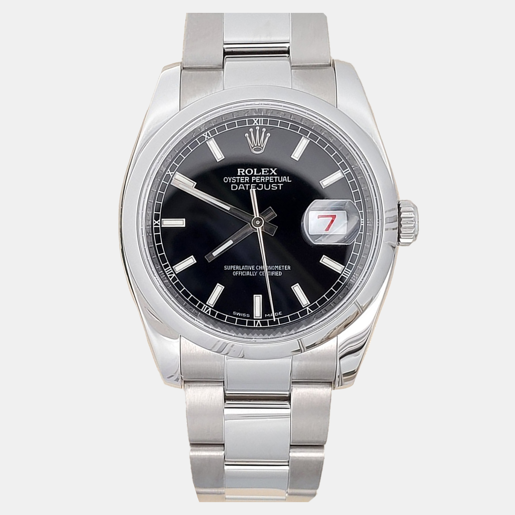 

Rolex Datejust 116200 Automatic Black Stainless Steel Men's Wristwatch 36 mm