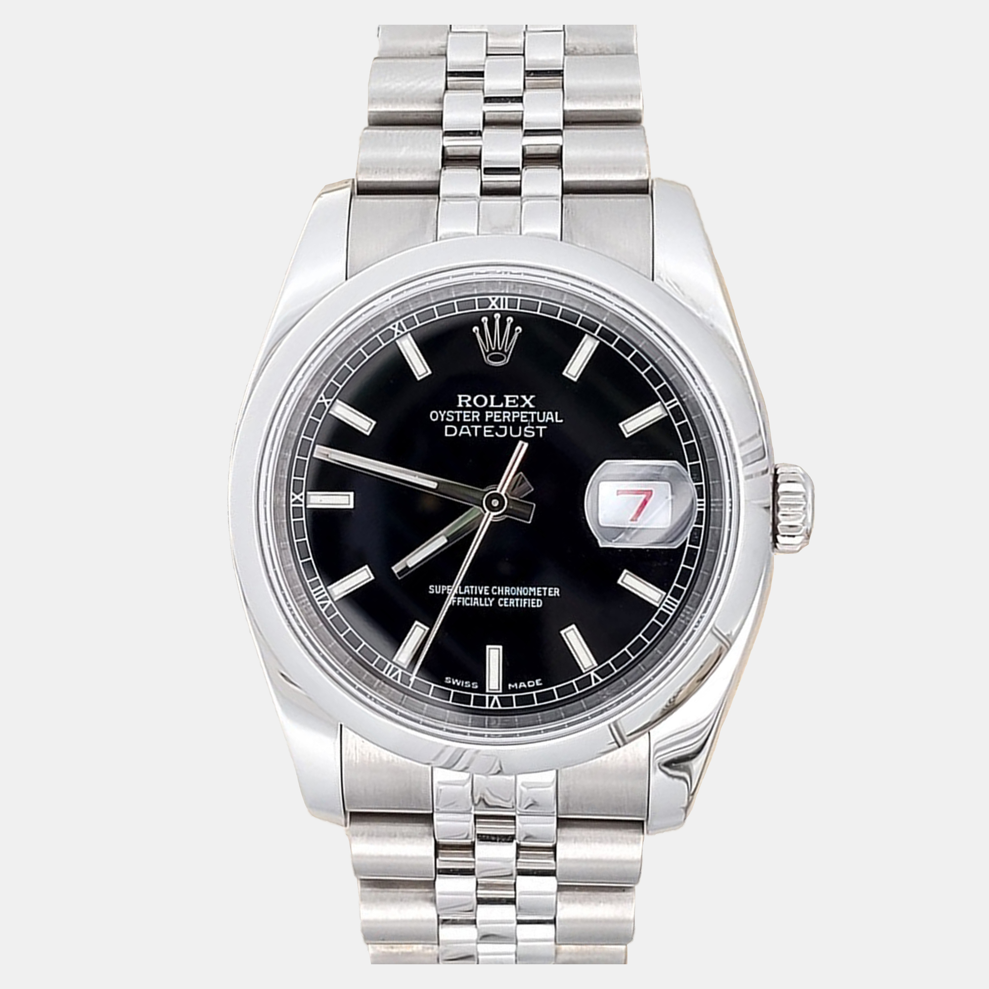 

Rolex Datejust 116200 Automatic Black Stainless Steel Men's Wristwatch 36 mm