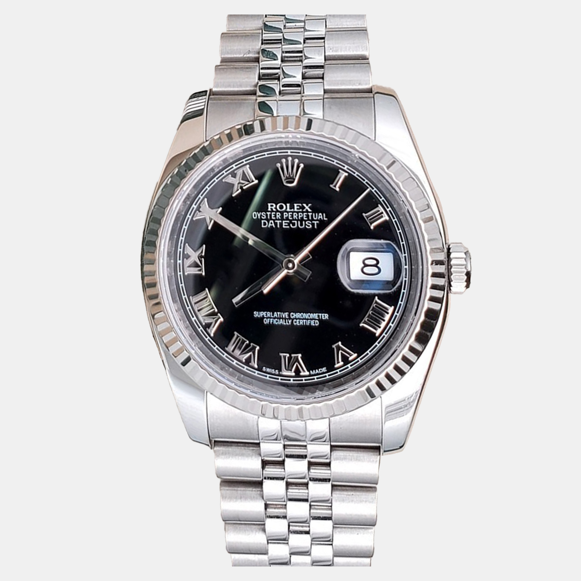 

Rolex Datejust 116234 Automatic Black 18k White Gold Stainless Steel Men's Wristwatch 36 mm