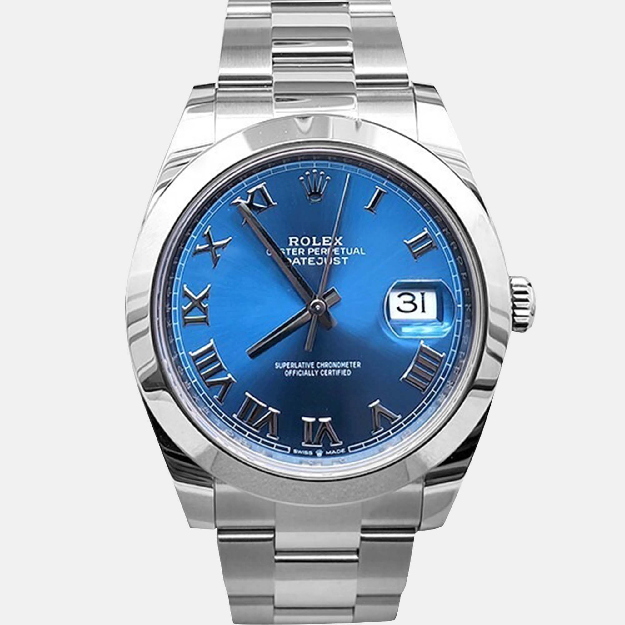 

Rolex Datejust 126300 Automatic Blue Stainless Steel Men's Wristwatch 41 mm