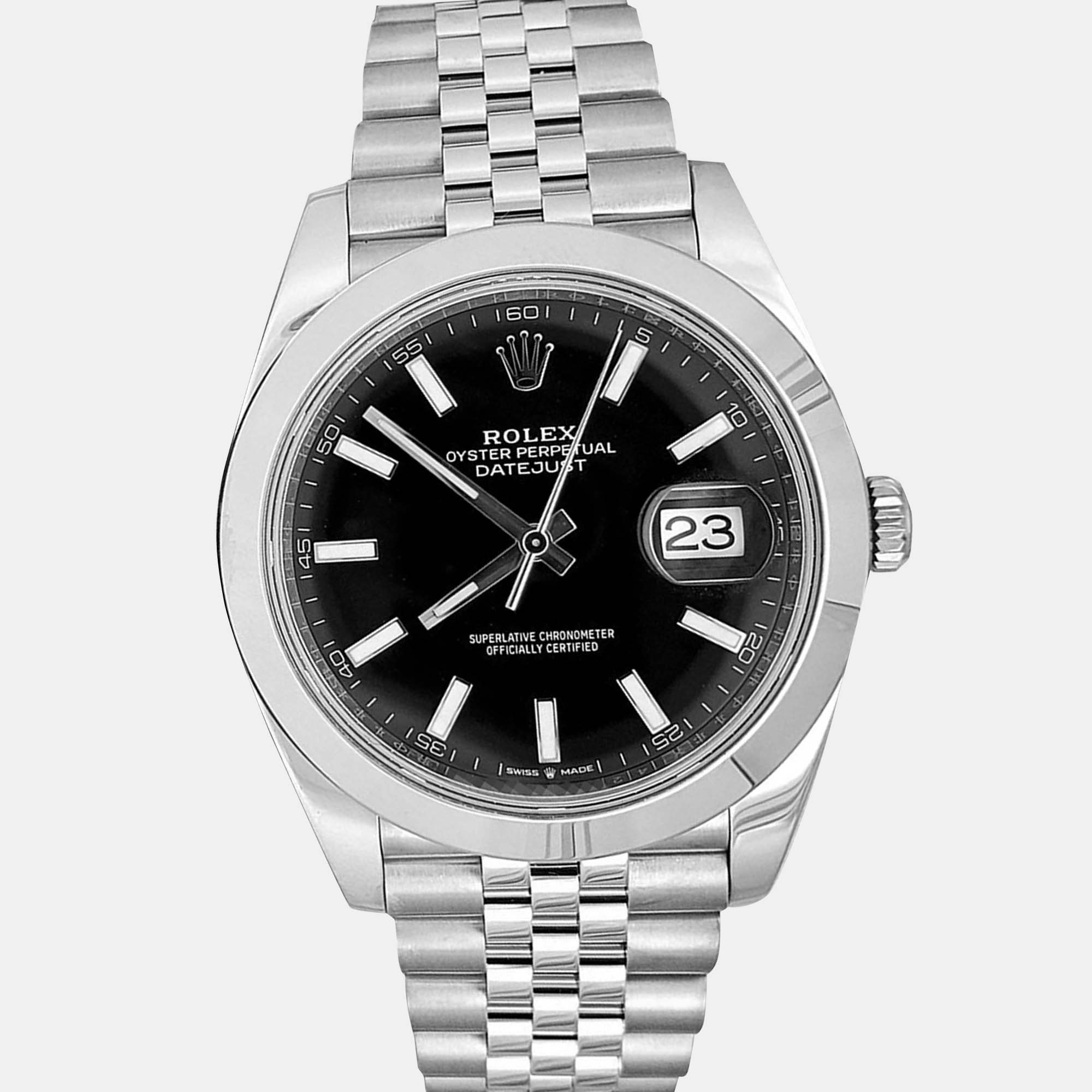 

Rolex Datejust 126300 Automatic Black Stainless Steel Men’s Wristwatch 41 mm