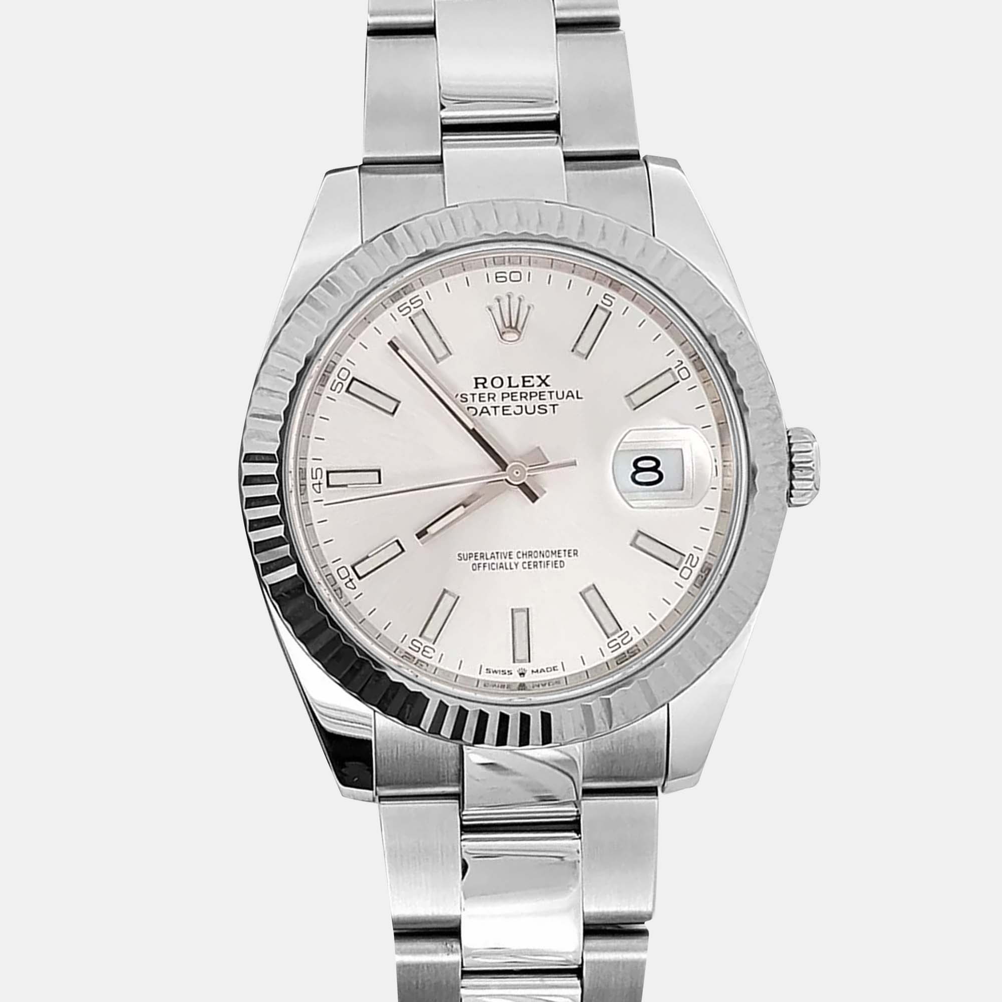 

Rolex Datejust 126334 Automatic Silver 18K White Gold Stainless Steel Men’s Wristwatch 41 mm