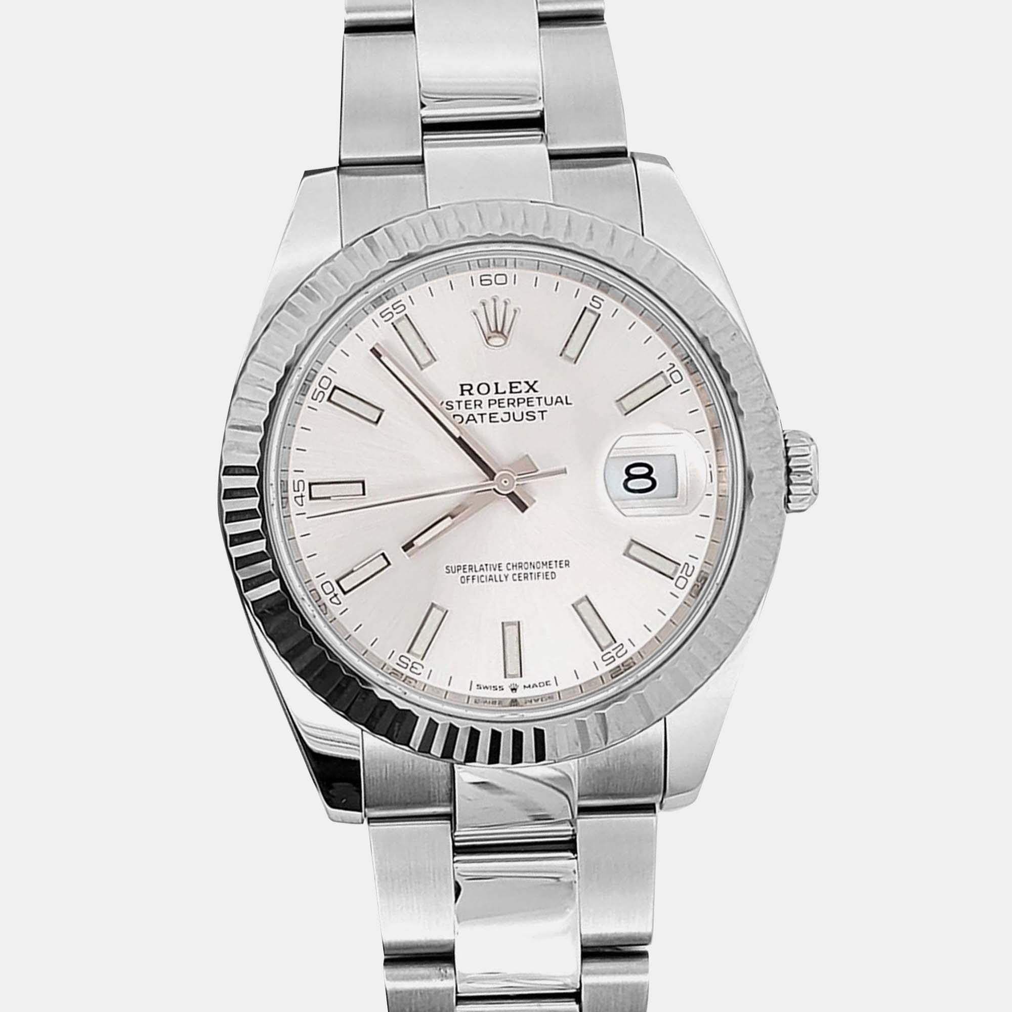 

Rolex Datejust 126334 Automatic Silver 18K White Gold Stainless Steel Men’s Wristwatch 41 mm