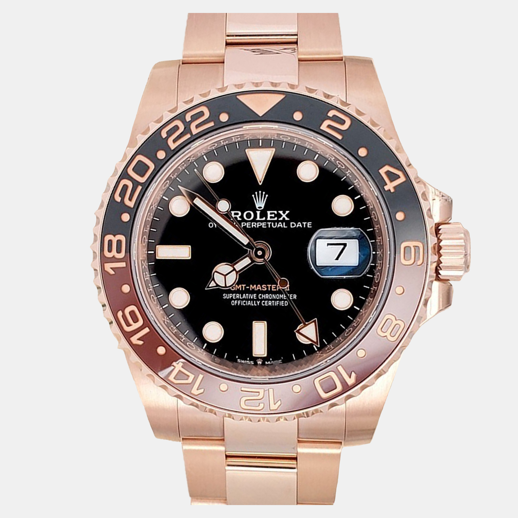 

Rolex GMT Master II 126715CHNR Automatic Black 18k Rose Gold Men’s Wristwatch 40 mm