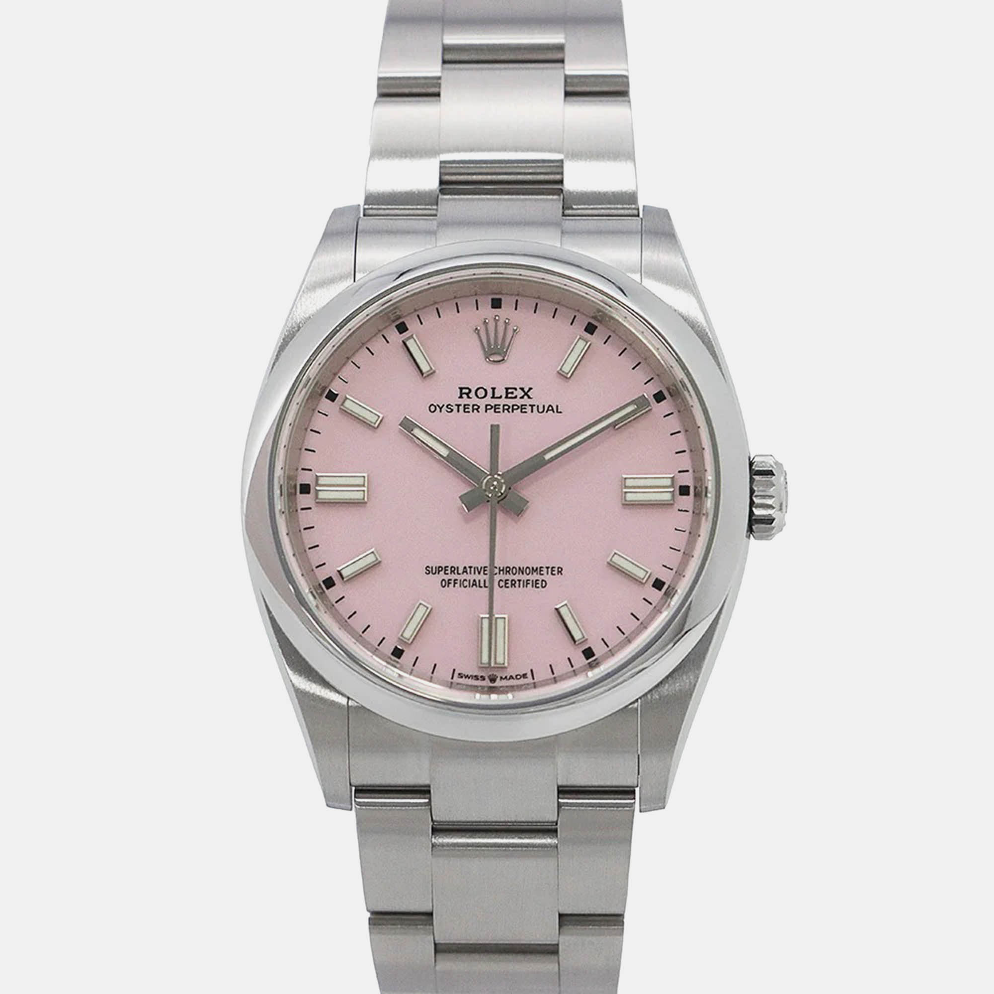 

Rolex Oyster Perpetual 126000 Automatic Pink Stainless Steel Men's Wristwatch 36 mm
