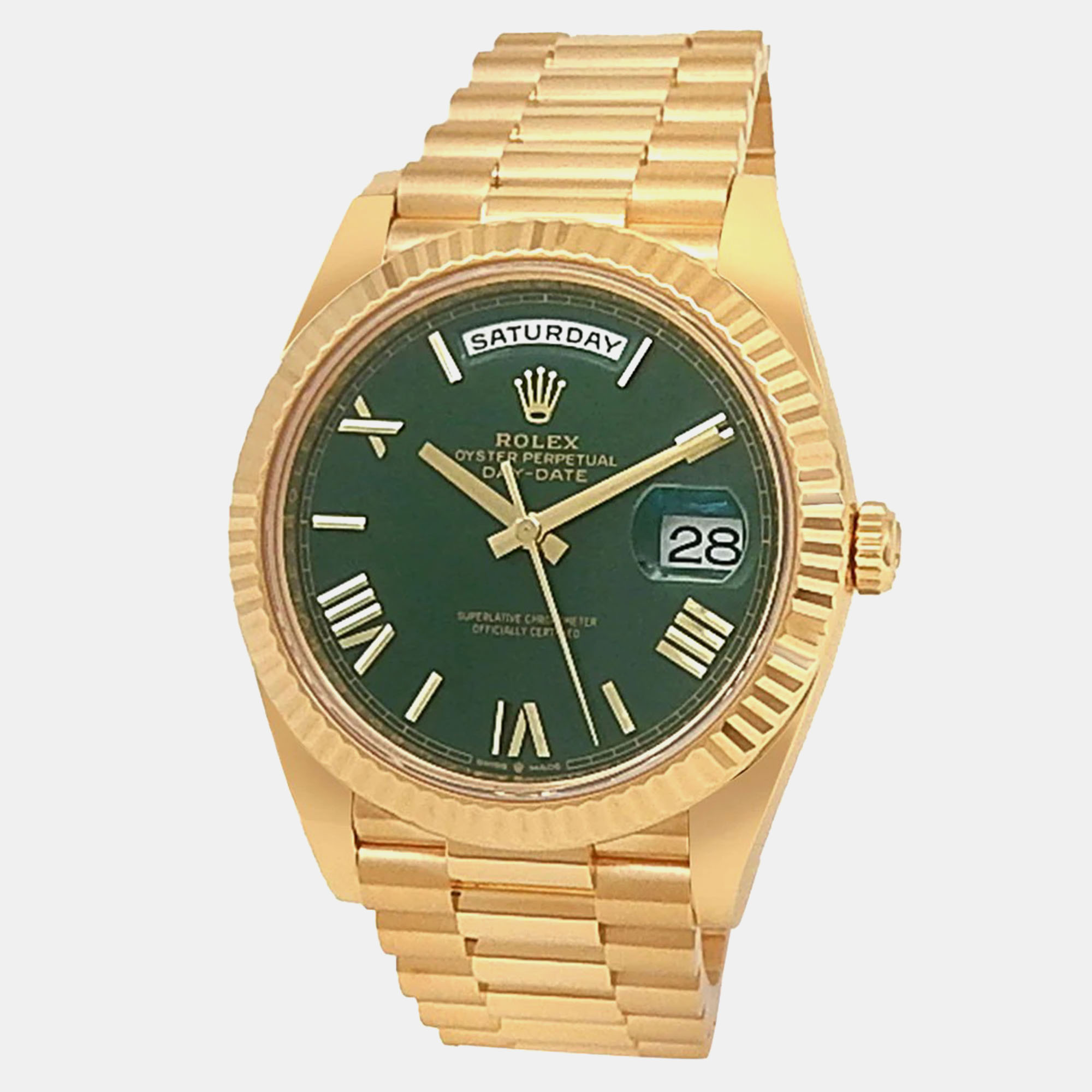 

Rolex Day-Date 228238 Automatic Green 18K Yellow Gold Men’s Wristwatch 40 mm