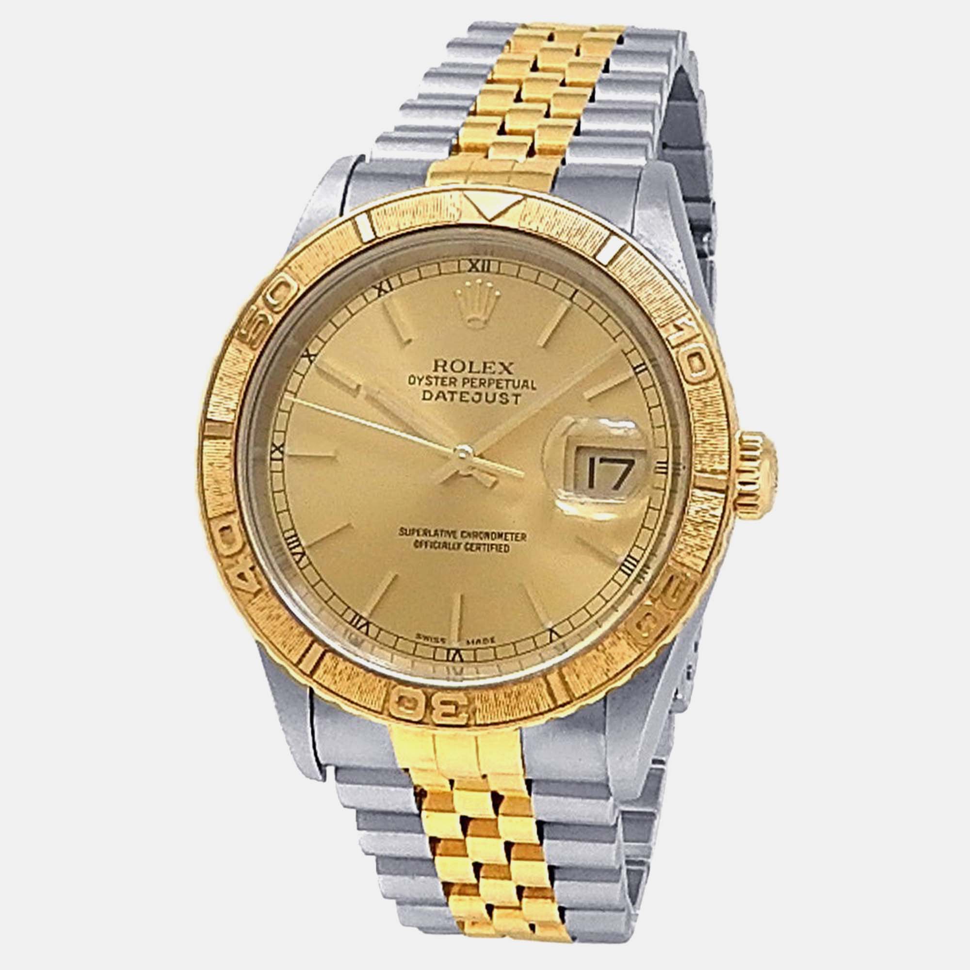 

Rolex Datejust 16263 Automatic Champagne 18K Yellow Gold Stainless Steel Men’s Wristwatch 36 mm